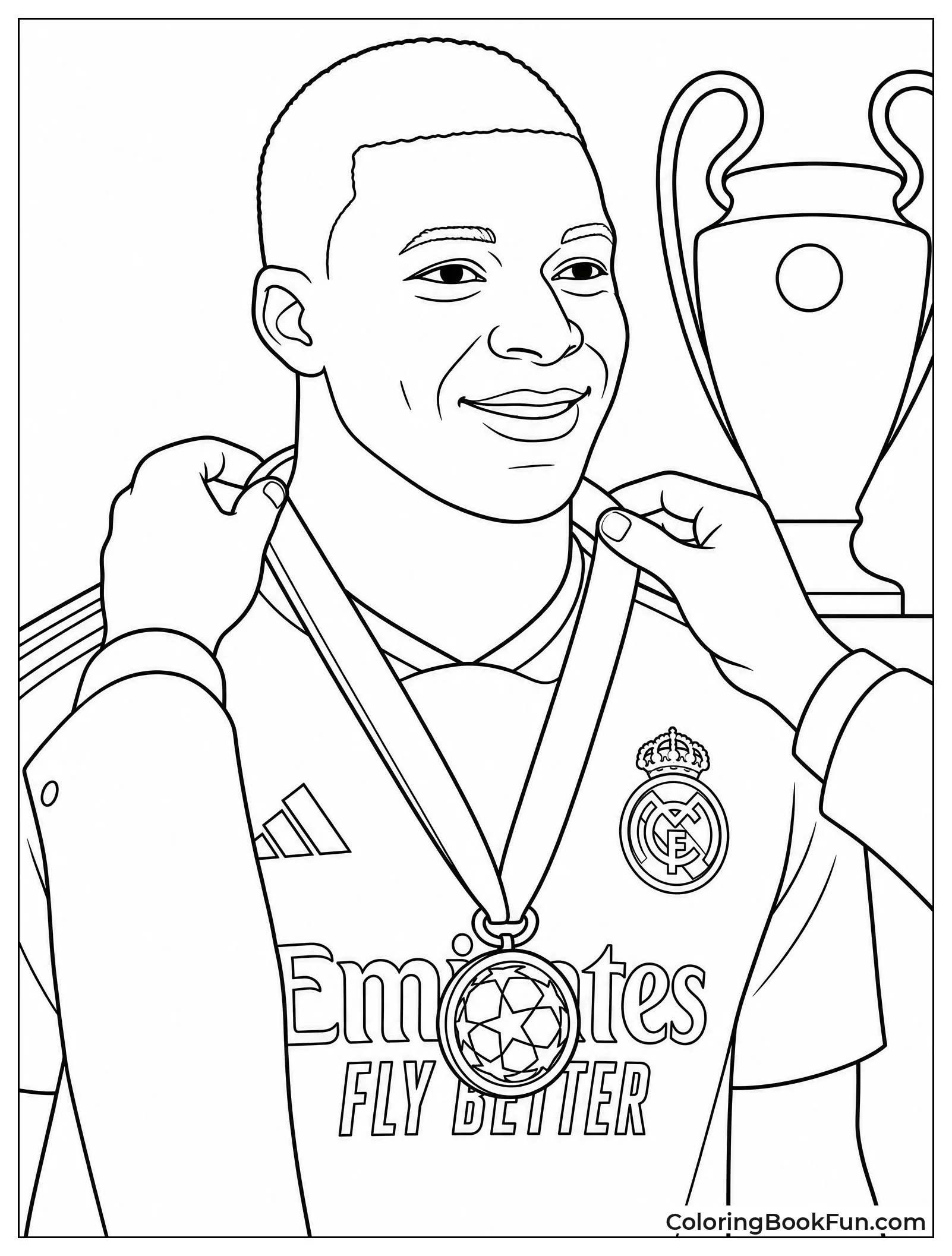 Gold Medal Placed Around Mbappé Neck