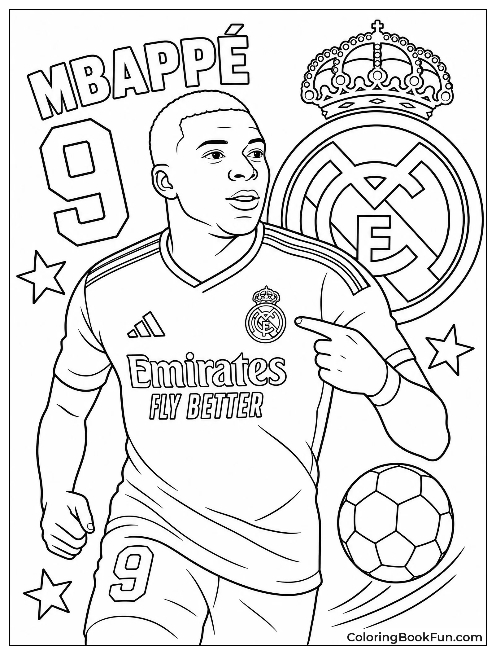 Mbappé Silhouette With Real Madrid Crest