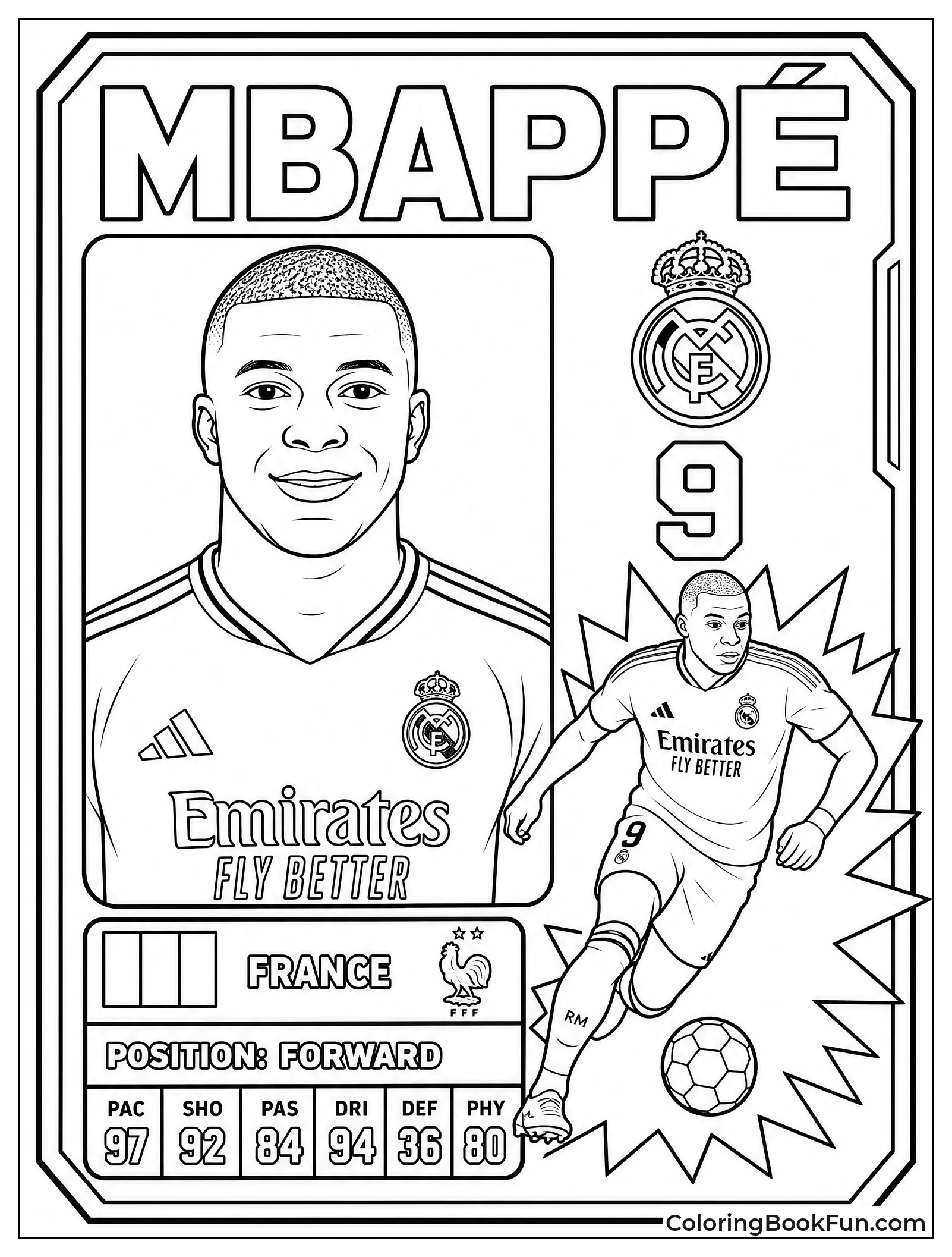 Mbappé Trading Card With Stats