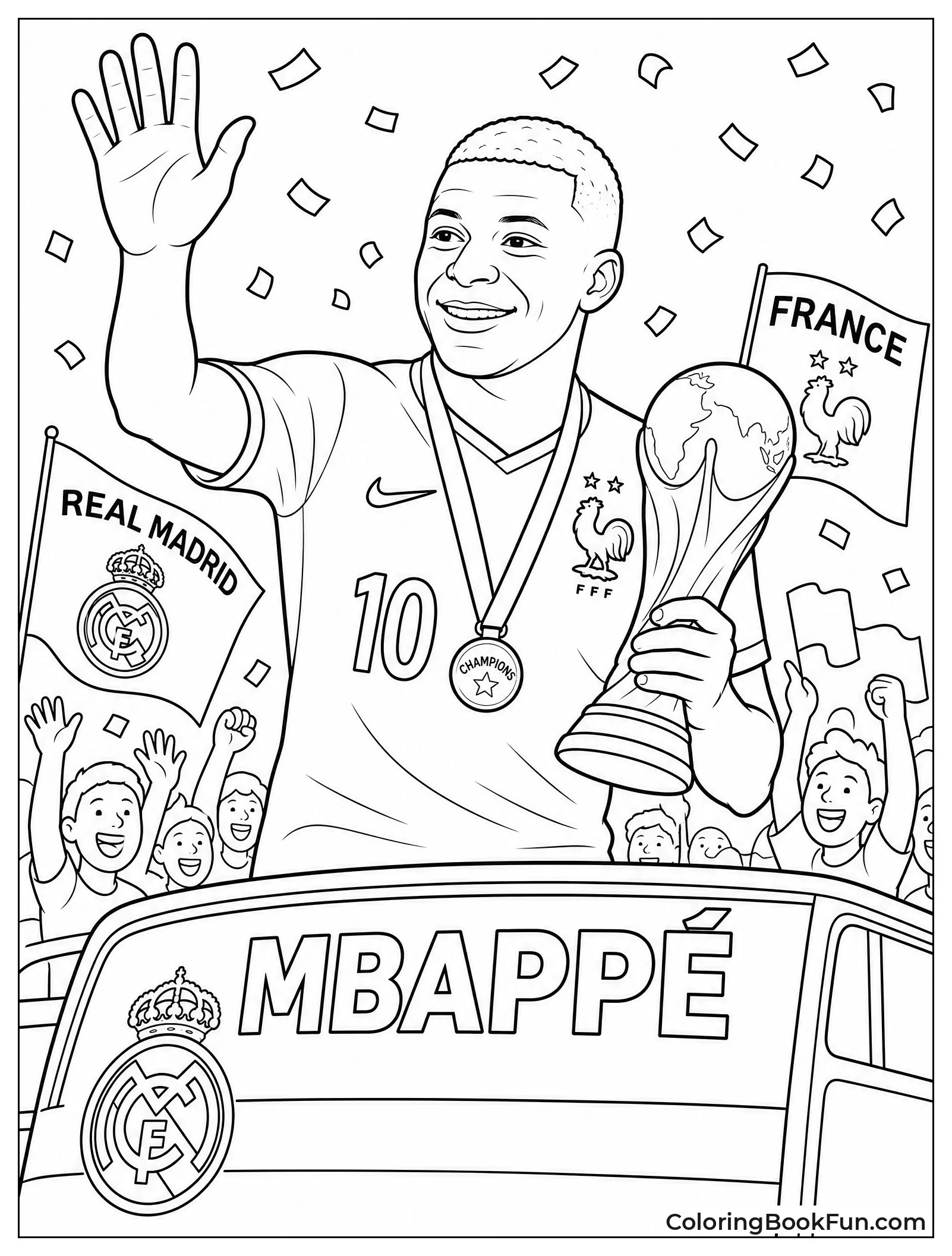 Mbappé Waving From A Parade Float