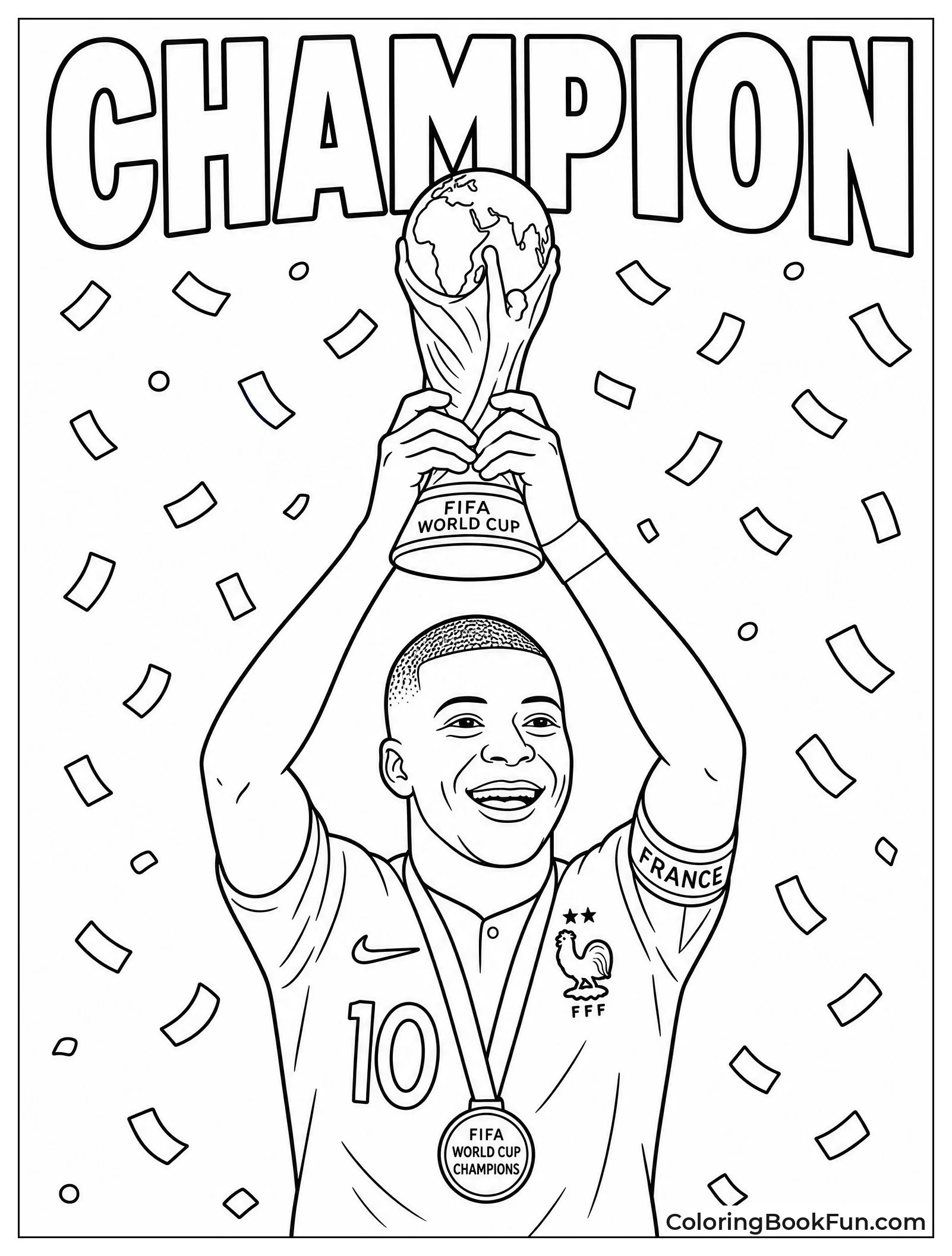 Mbappé Lifting The World Cup Trophy