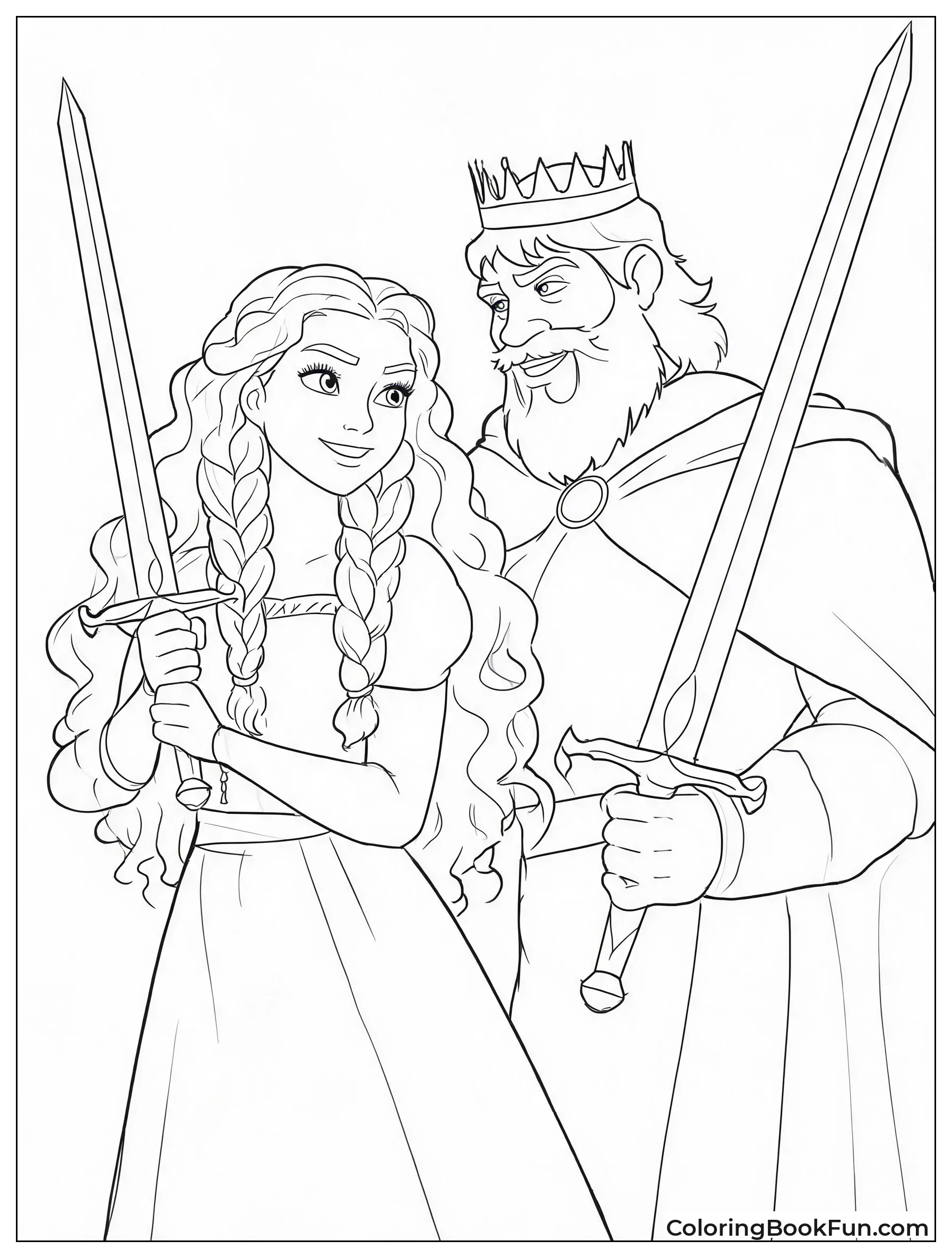 Merida and Fergus with Swords
