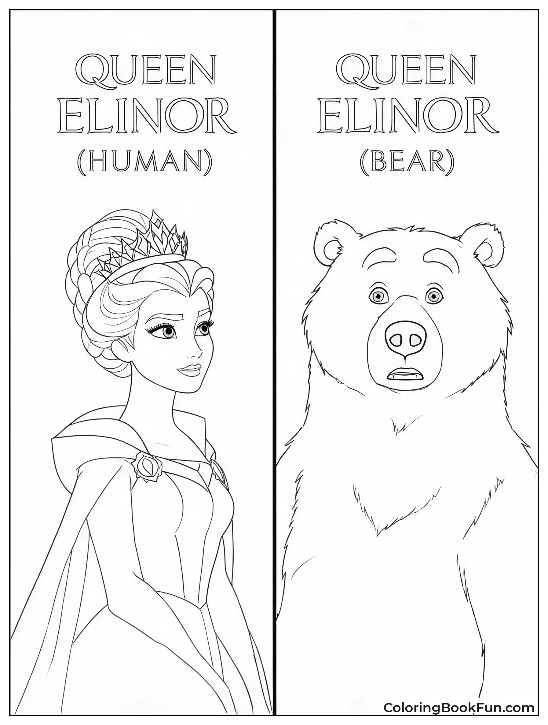 Queen Elinor as Queen and Bear