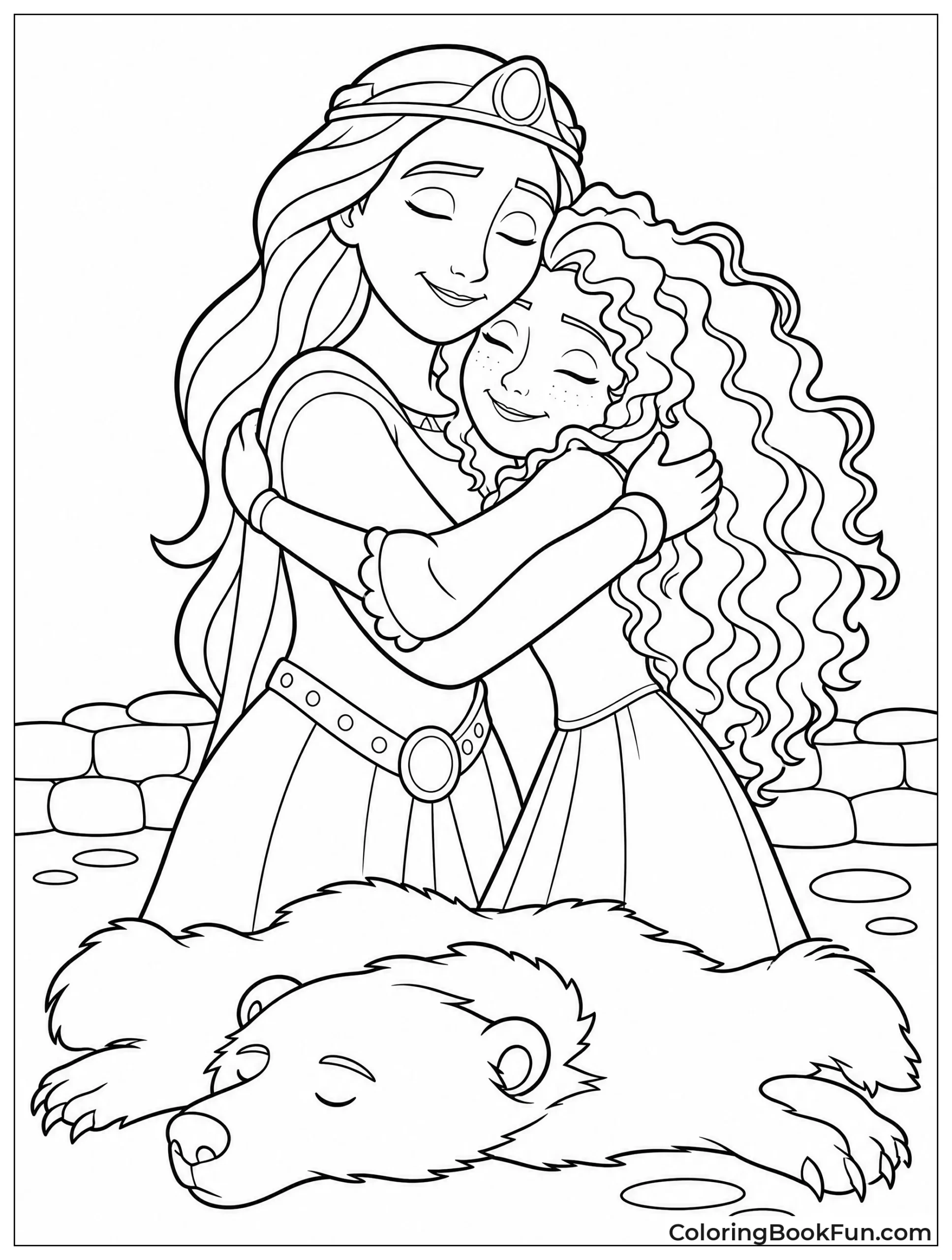 Merida Hugging Her Human Mother