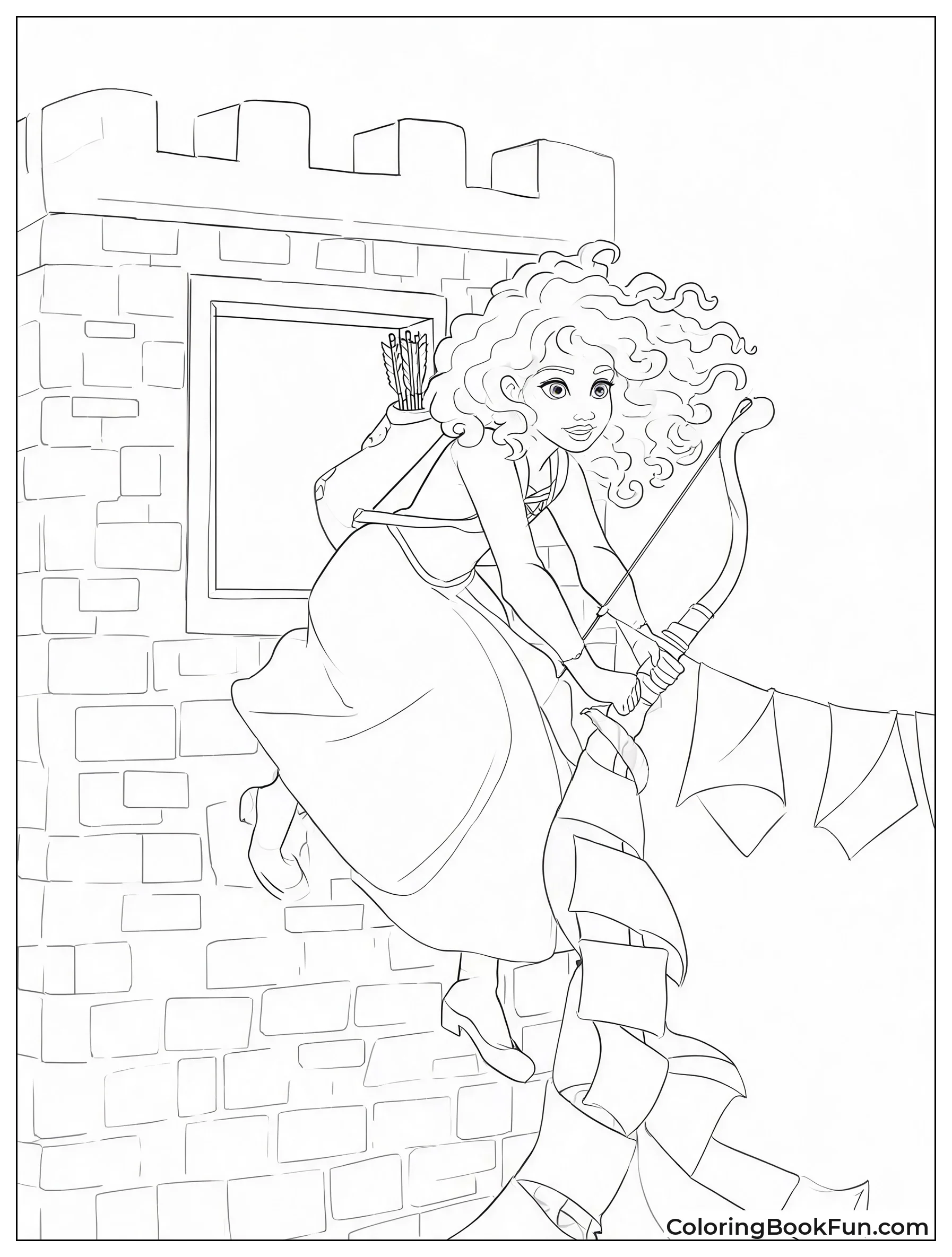 Merida Climbing Castle Wall with Rope