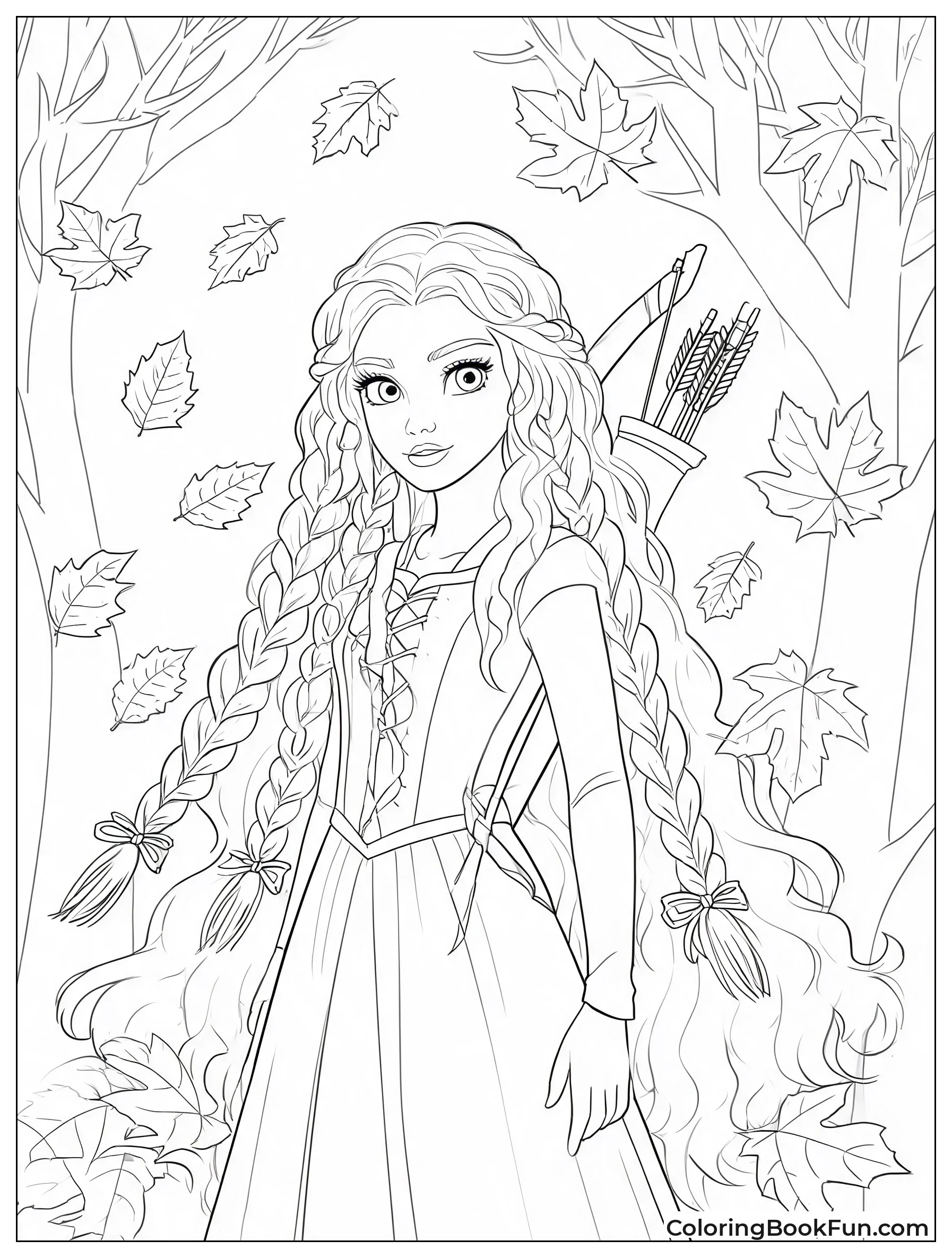Merida Standing in Colorful Autumn Leaves