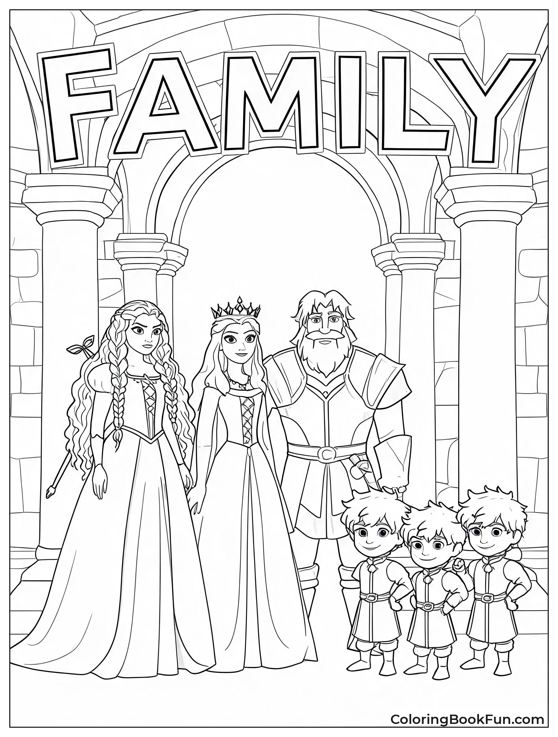 Merida Family Standing in Castle