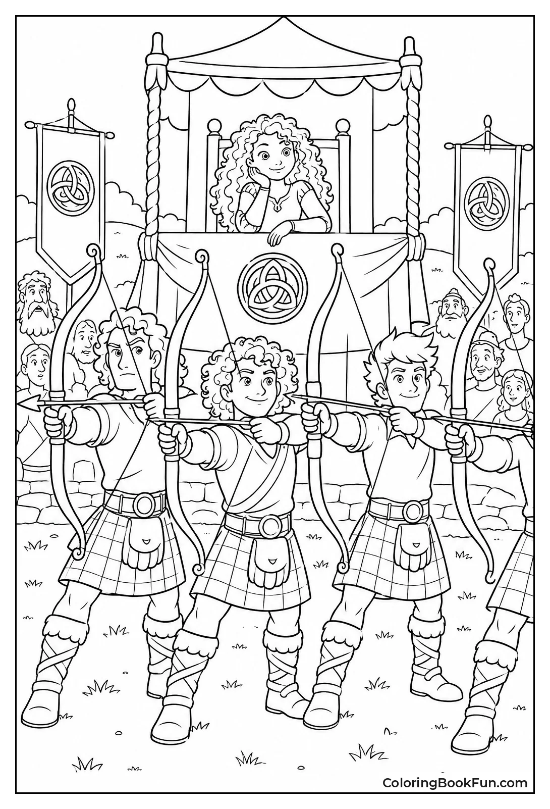 Lords Sons Competing in Archery