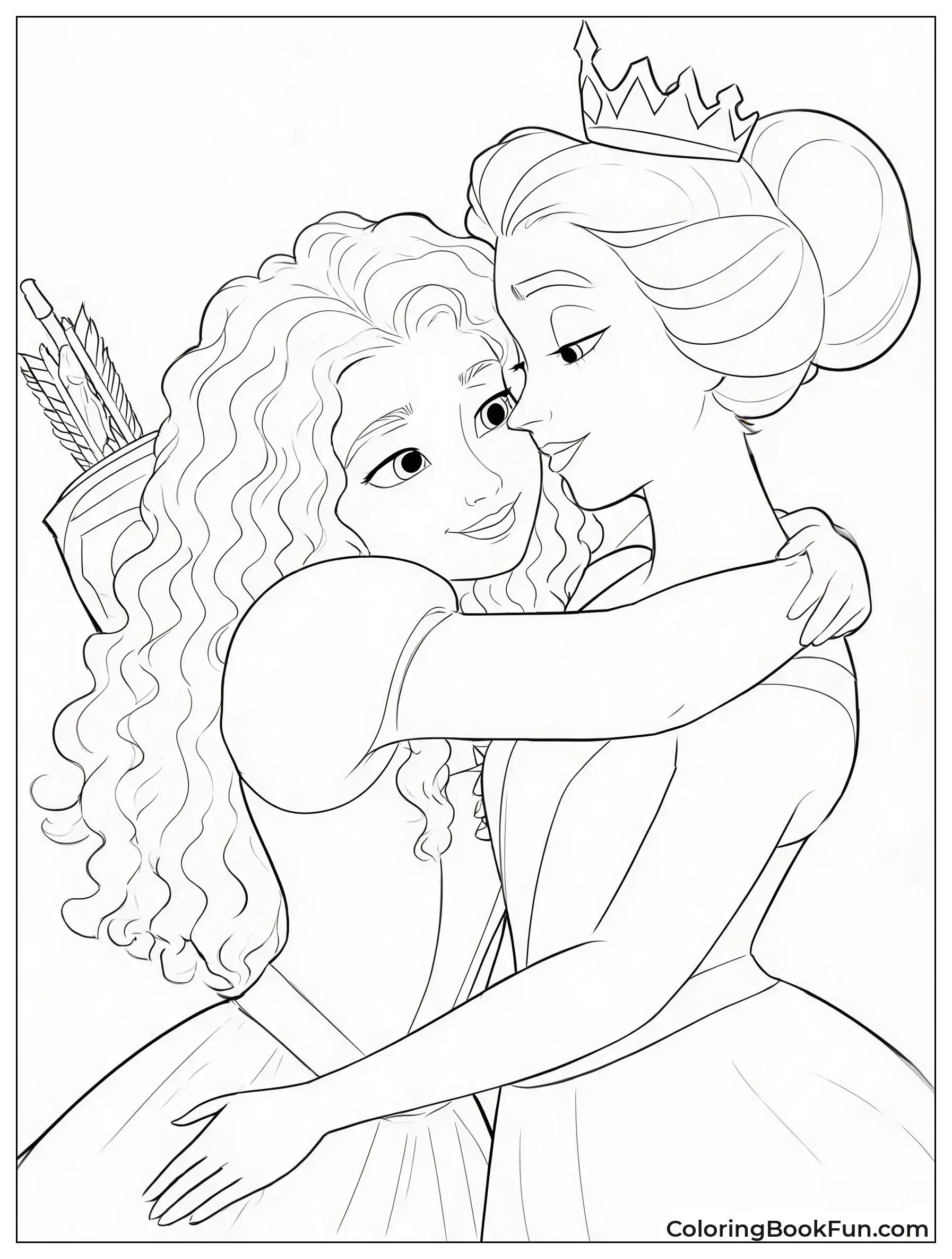 Merida Hugging Mother Queen Elinor