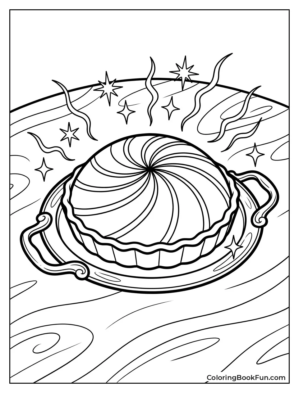 Glowing Magic Tart on Silver Platter