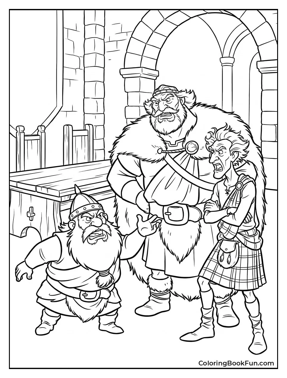 Three Lords Arguing in Great Hall