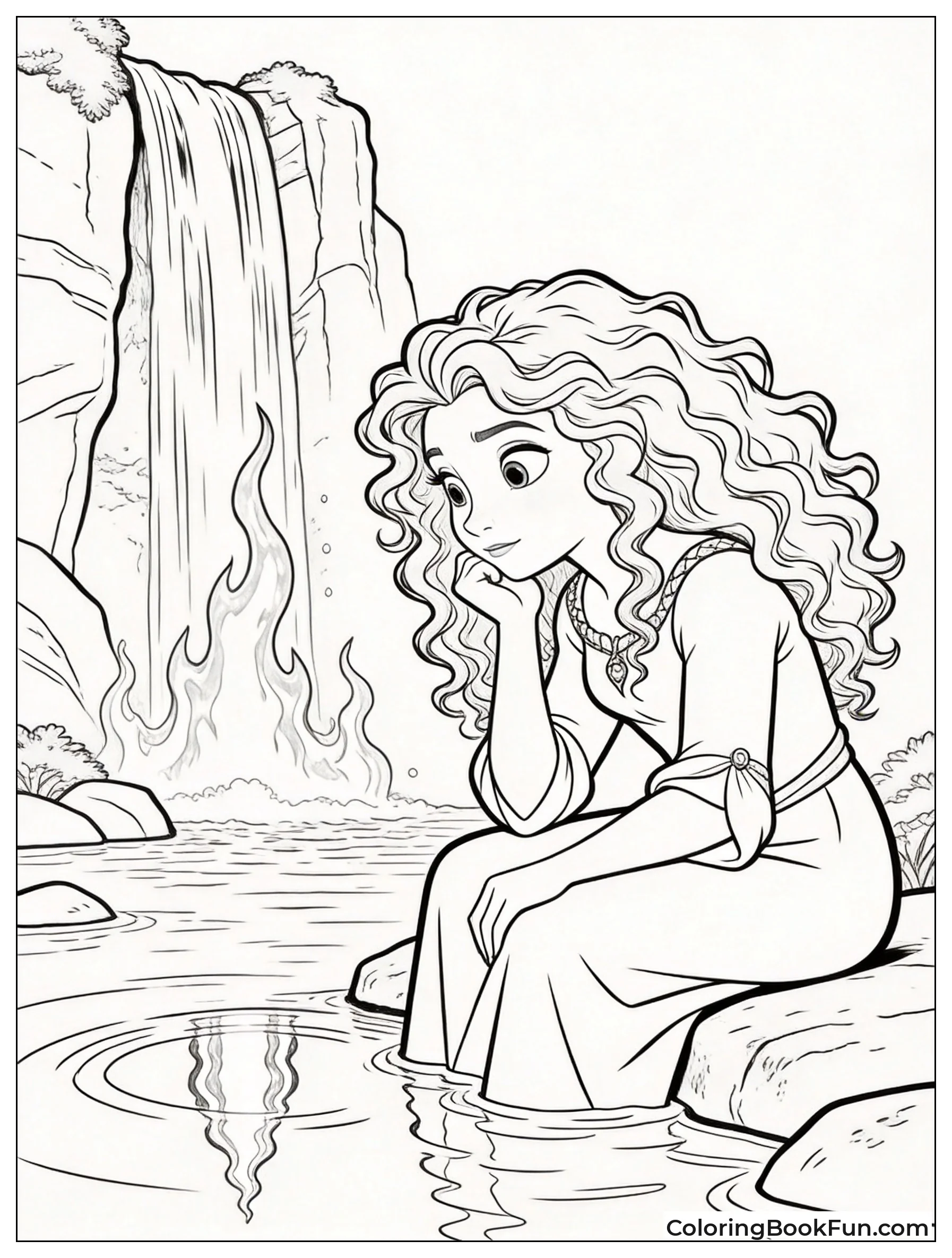 Merida Looking at Reflection in Water