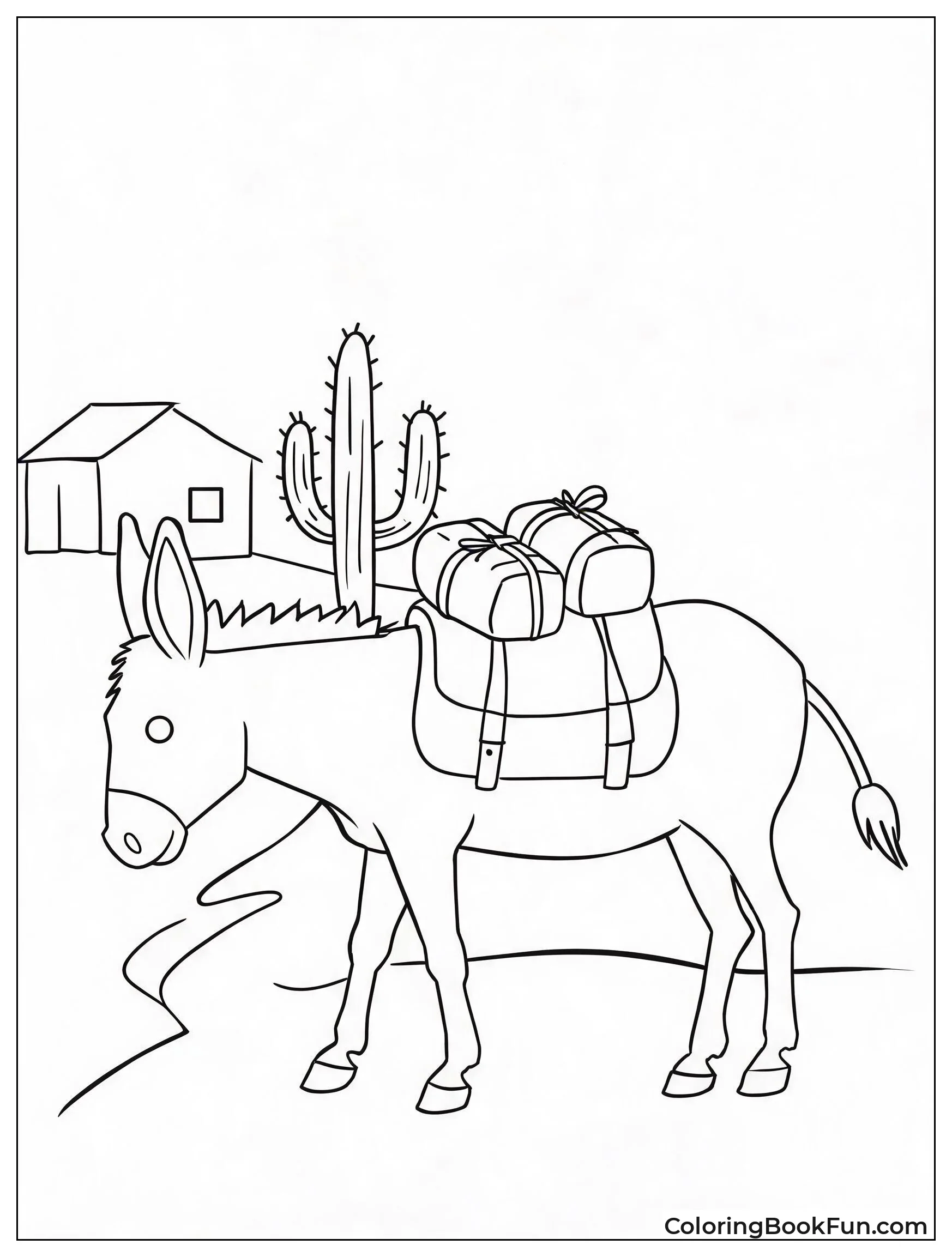 Donkey Walking in Mexican Village