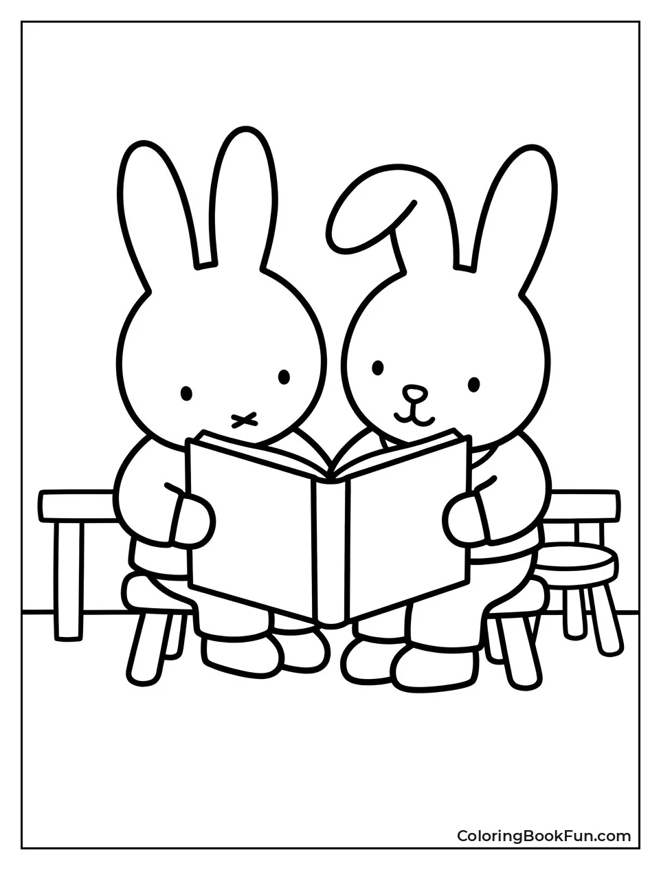 Miffy Sharing Book with Dan