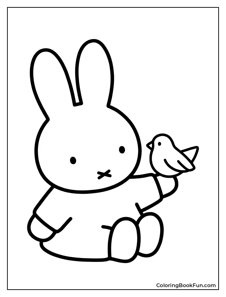 Bird Landing on Miffy Paw