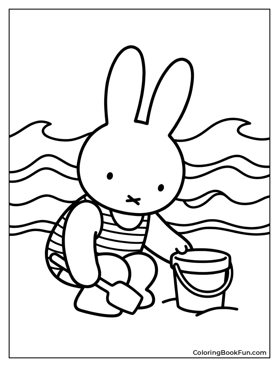 Miffy Playing at Beach