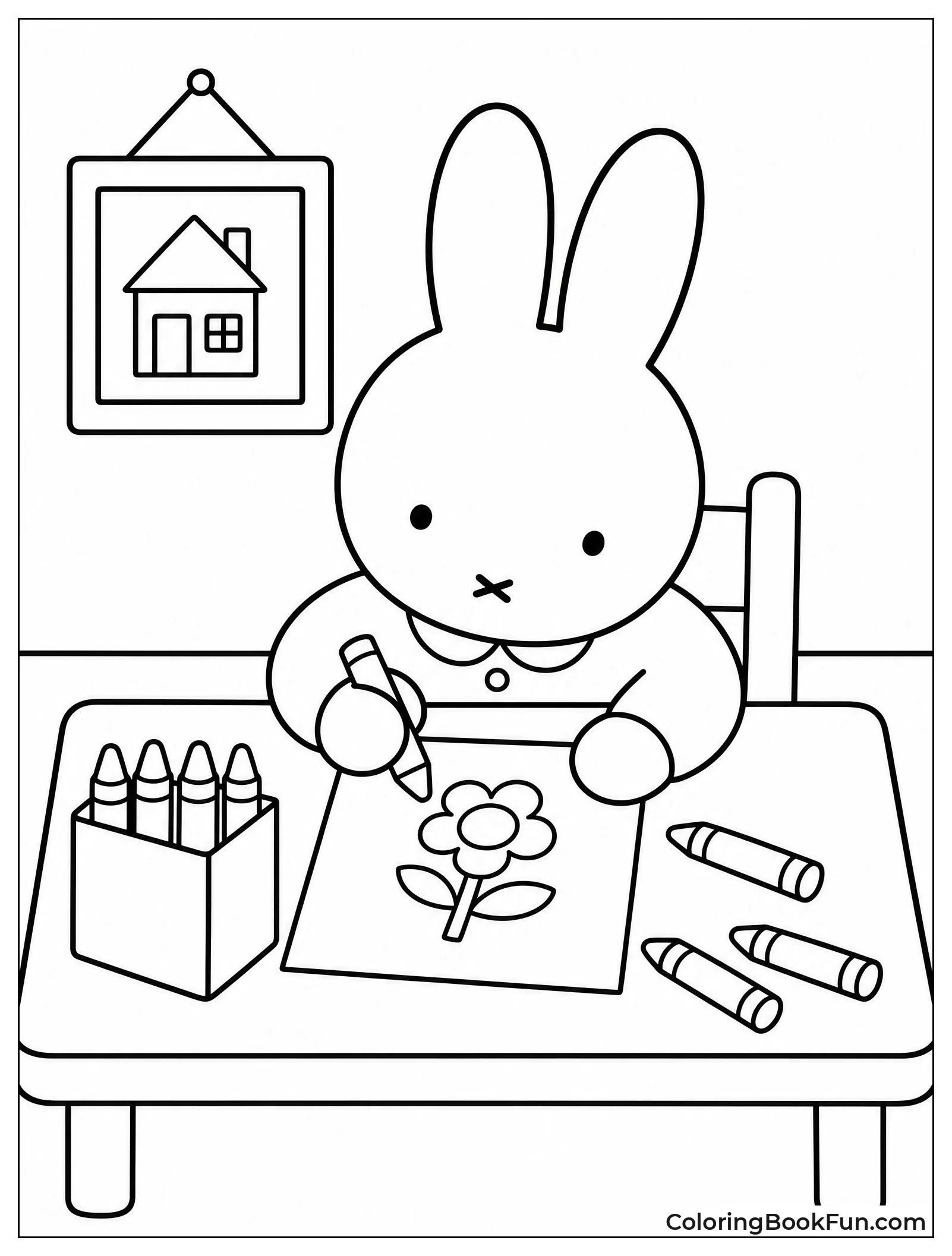 Miffy Drawing Pictures with Crayons