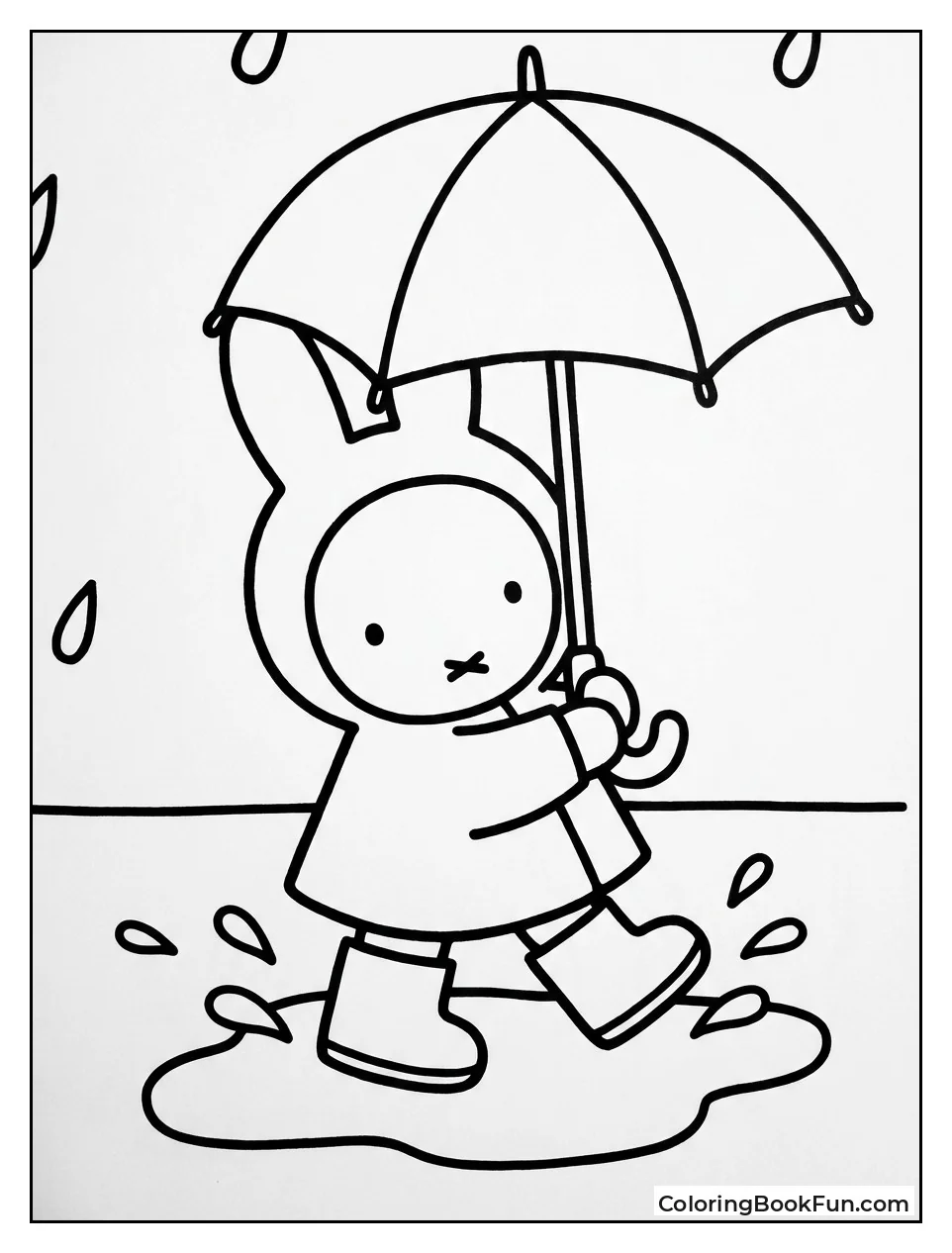 Miffy Splashing in Puddle