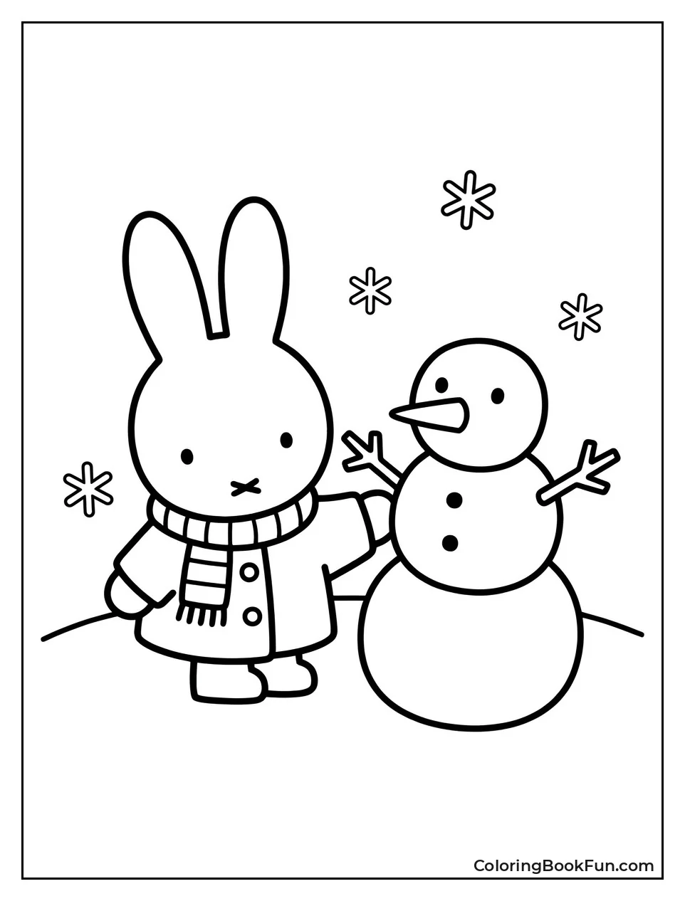 Miffy Next to Snowman