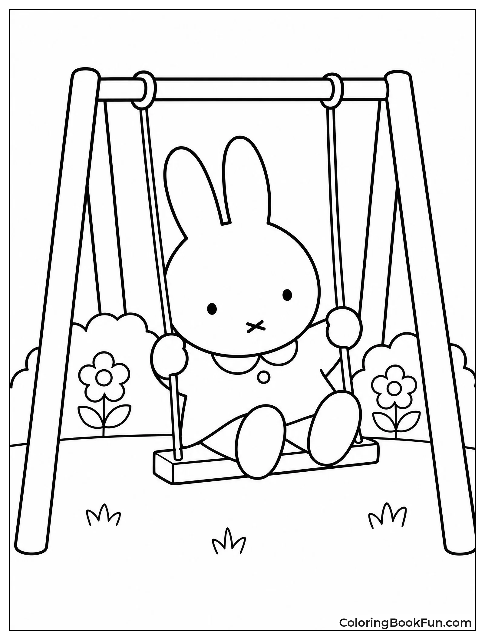 Miffy Swinging on Playground Swing