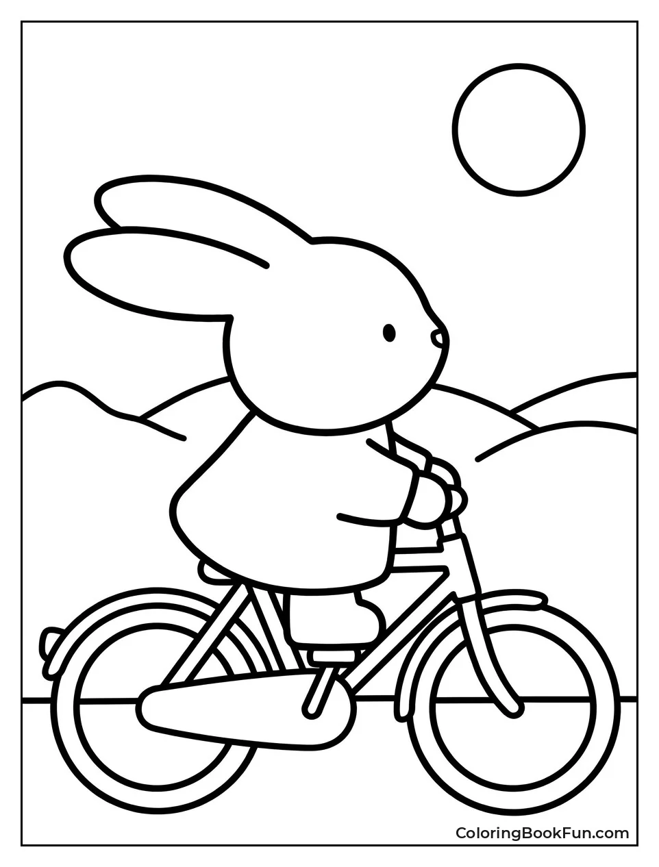 Miffy Riding Bicycle in Wind