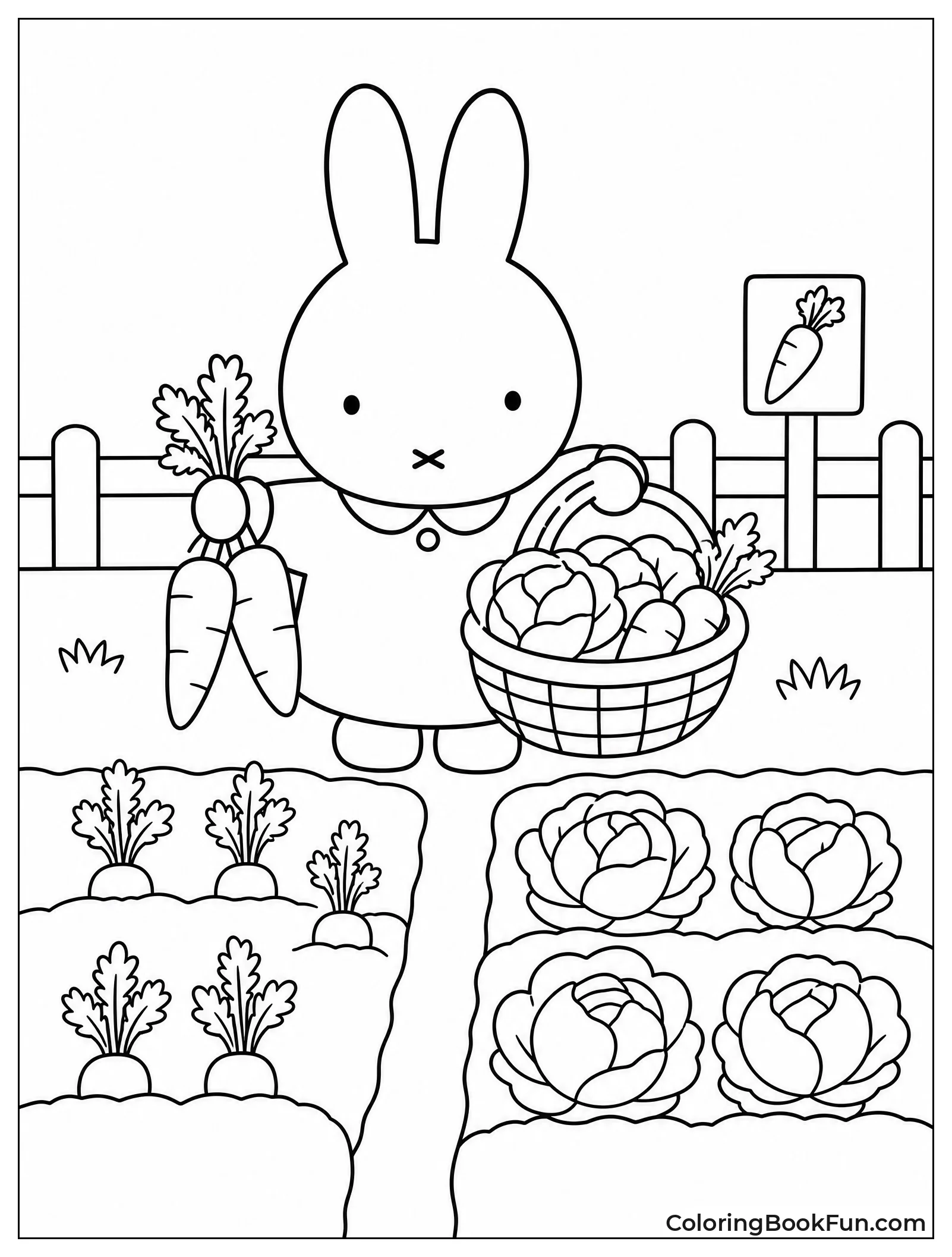 Miffy Harvesting Veggies from Garden