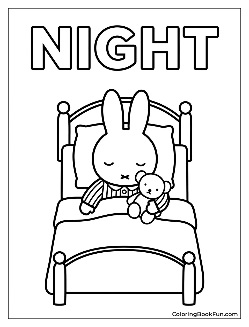 Miffy Sleeping with Teddy Bear