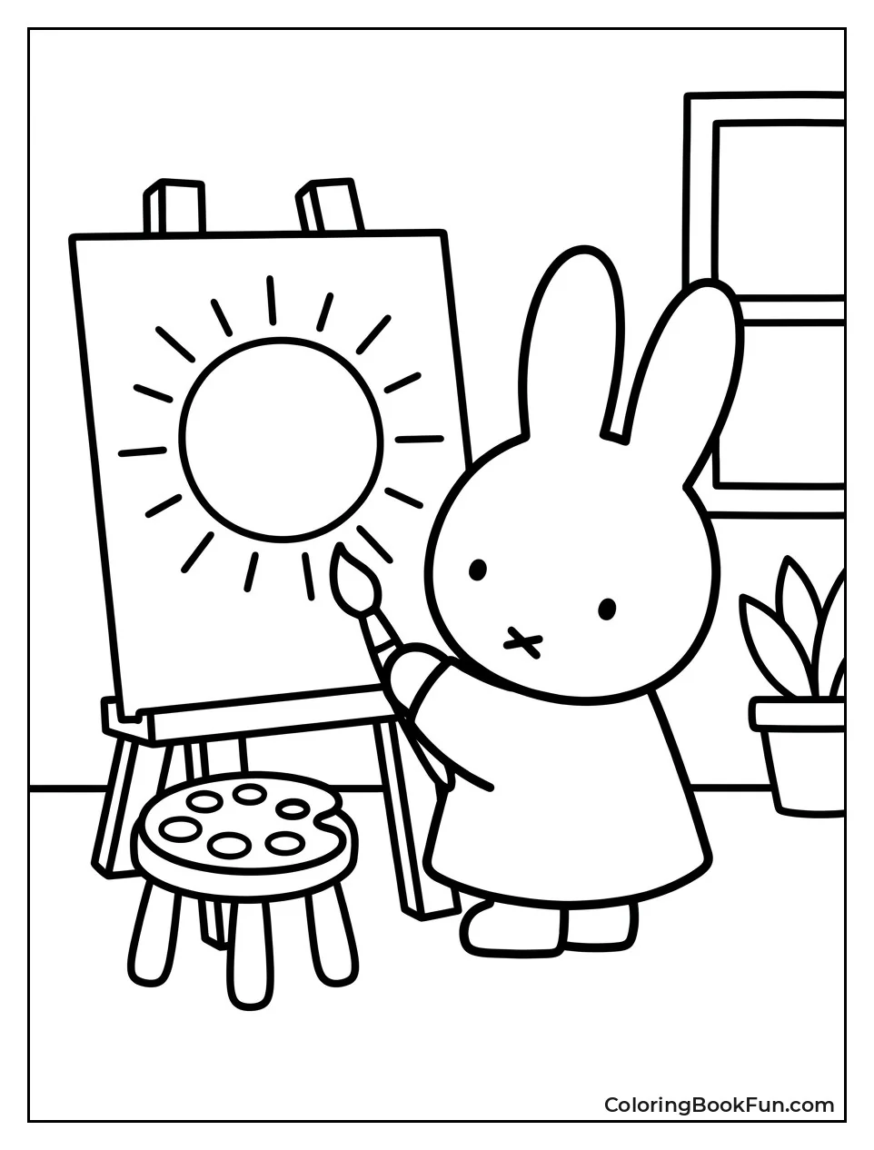 Miffy Painting Sun at Easel