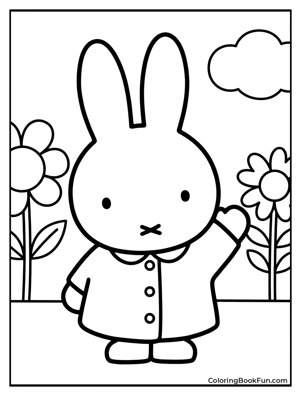 Miffy Waving Happily with Paw