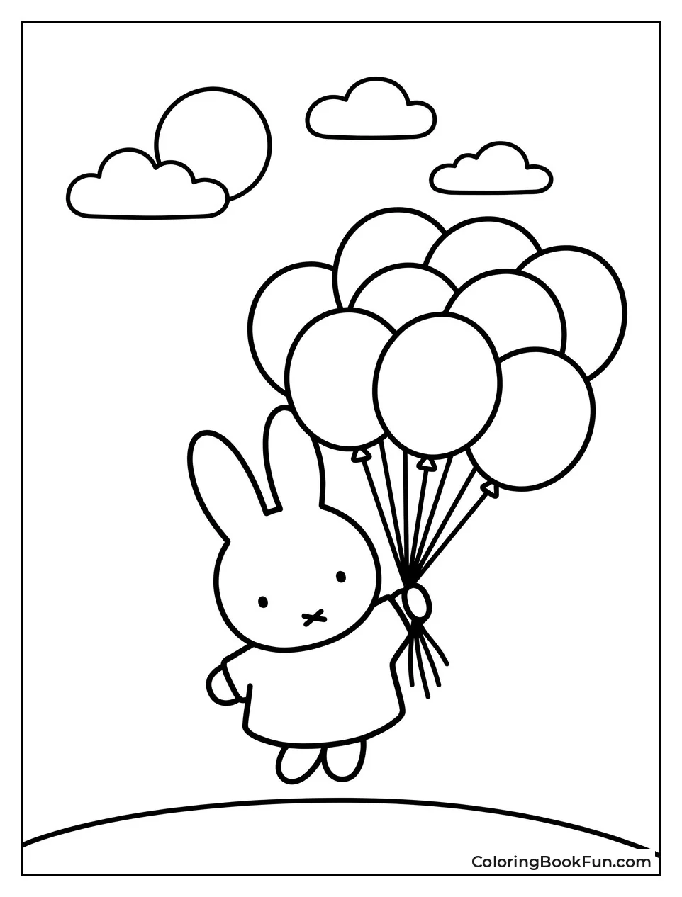 Miffy Holding Colorful Balloons