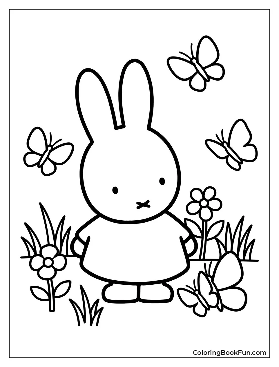 Miffy Surrounded by Butterflies