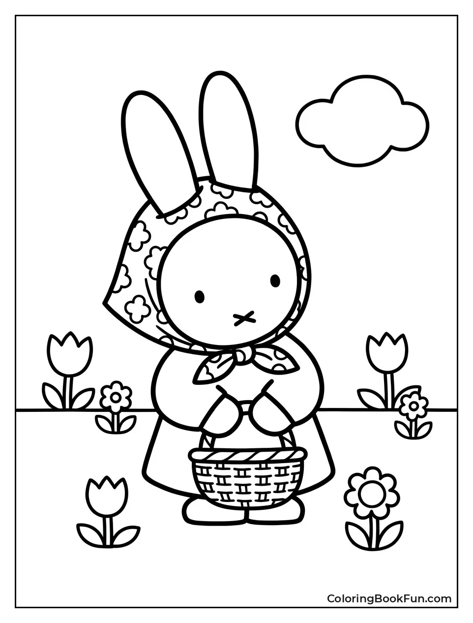 Miffy Wearing Headscarf with Basket