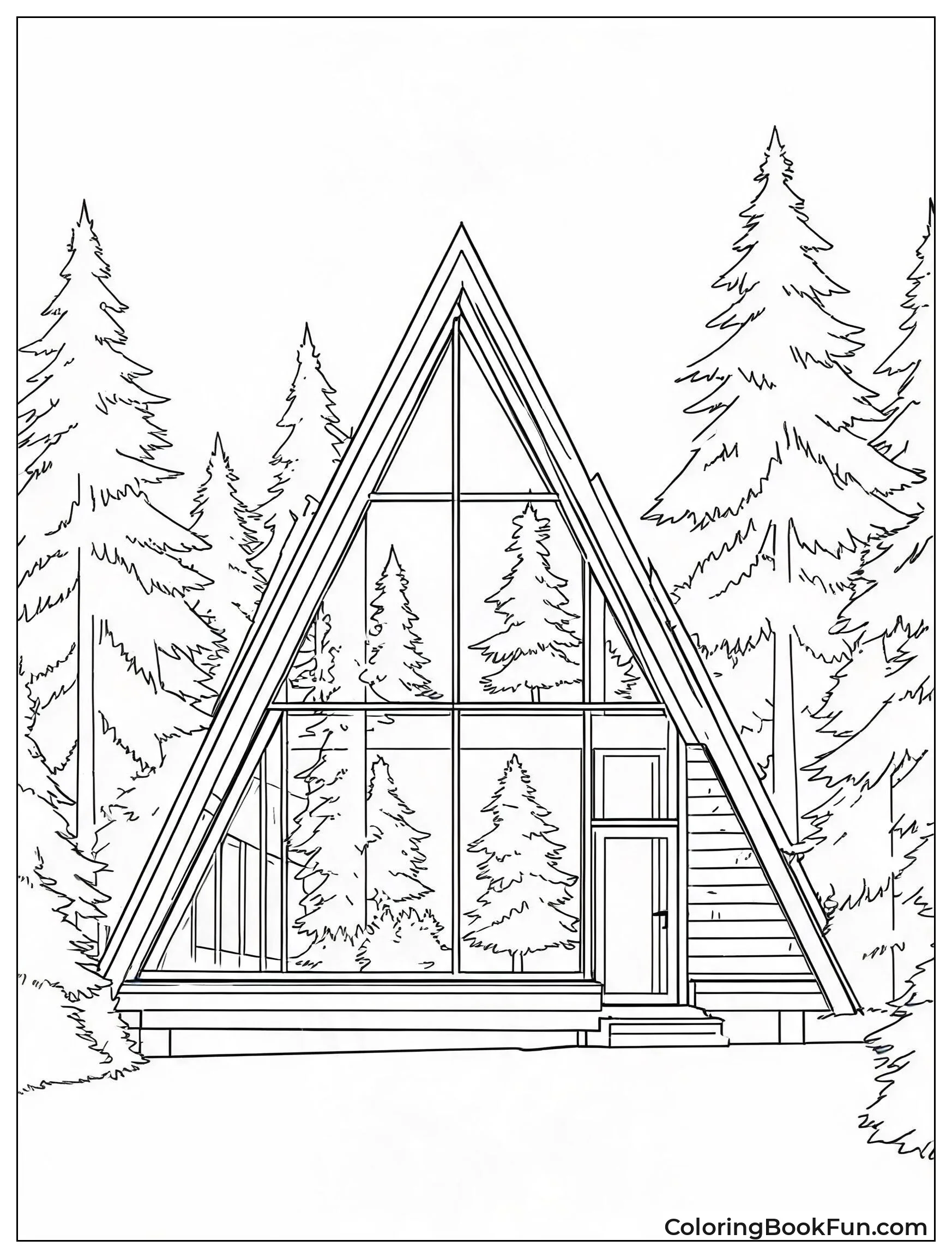 Modern A-Frame Cabin in Woods