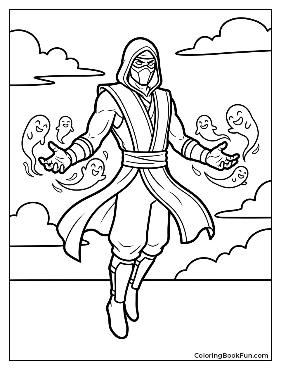 Ermac Floats with Ghost Friends