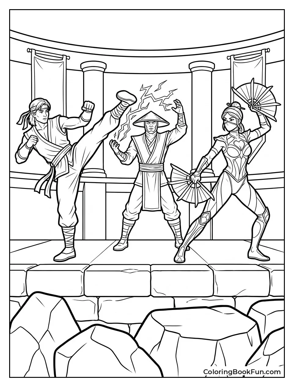 Fighters Battle in Arena