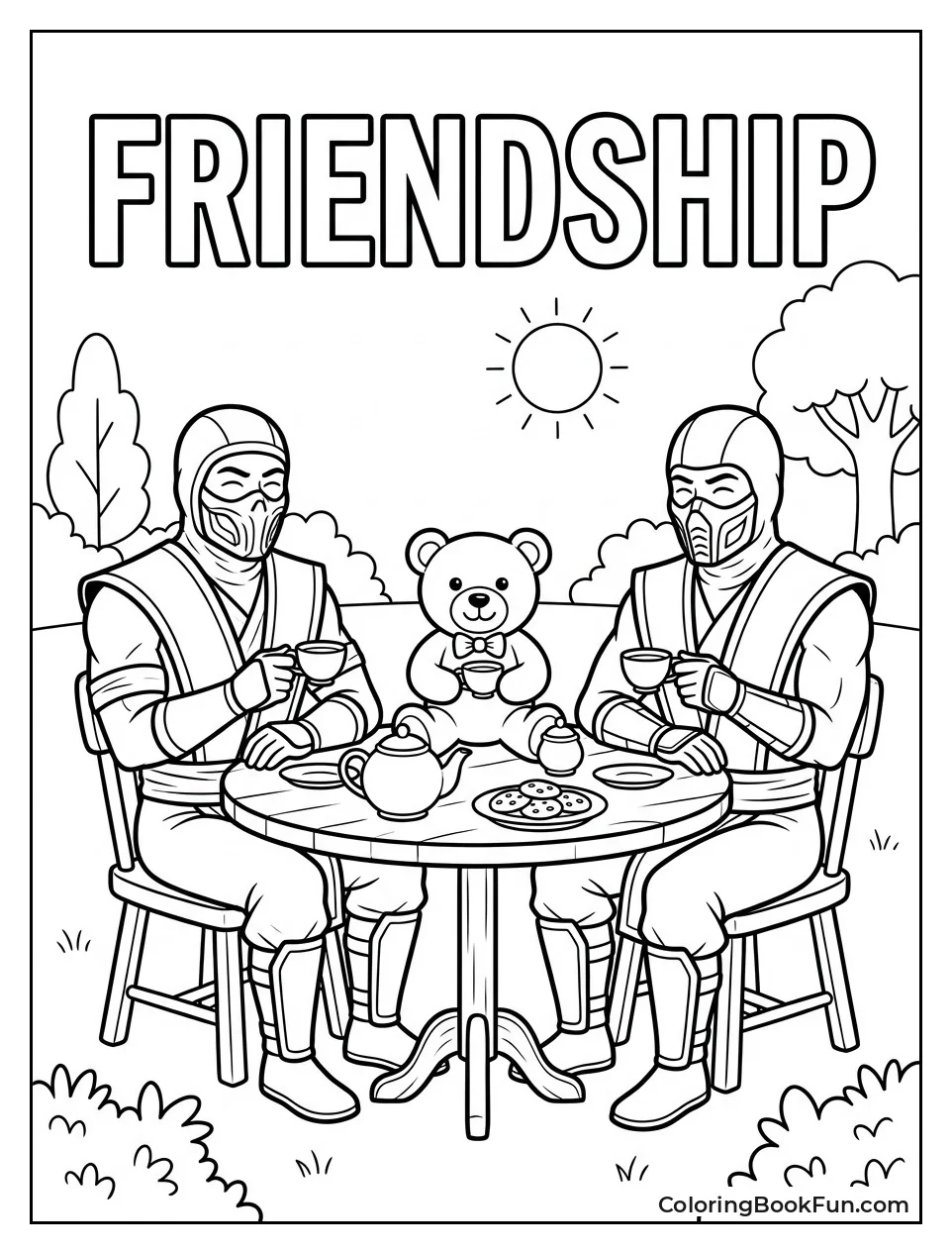 Scorpion and Sub-Zero Having Tea
