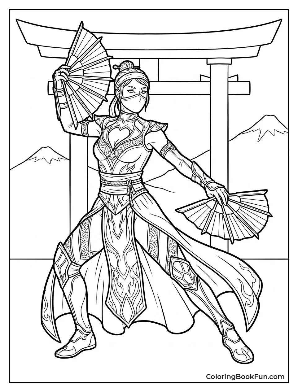 Kitana Holds Her Steel Fans