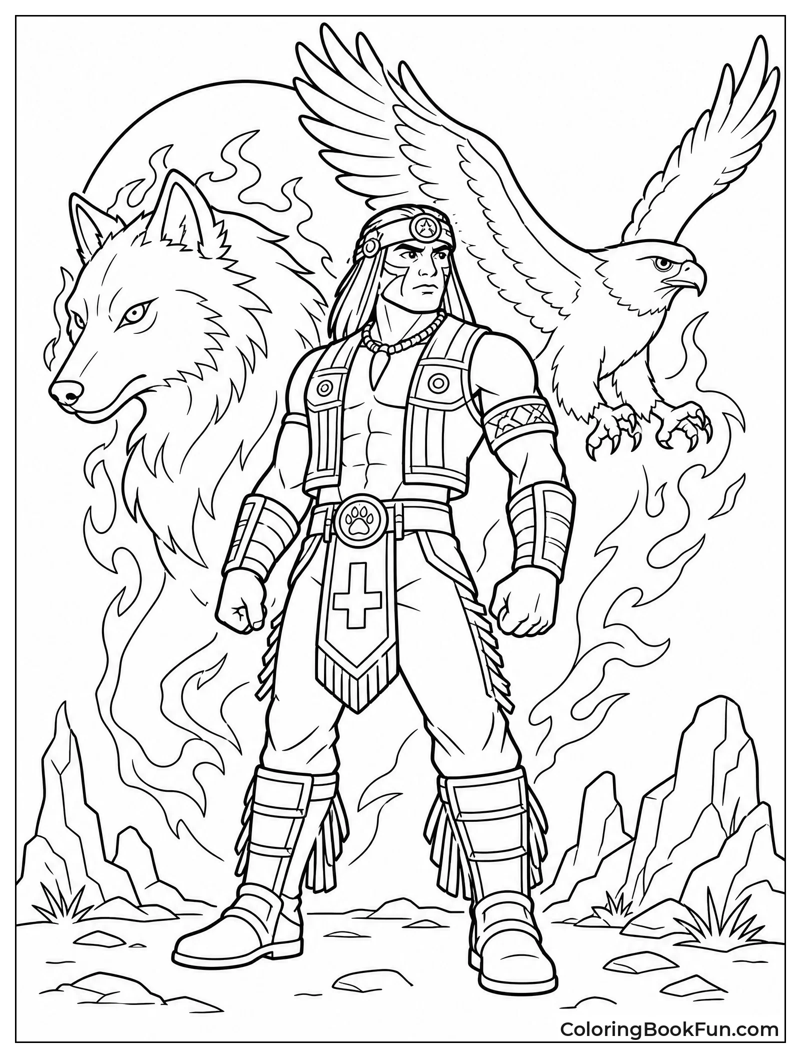 Nightwolf Stands with Spirit Animals