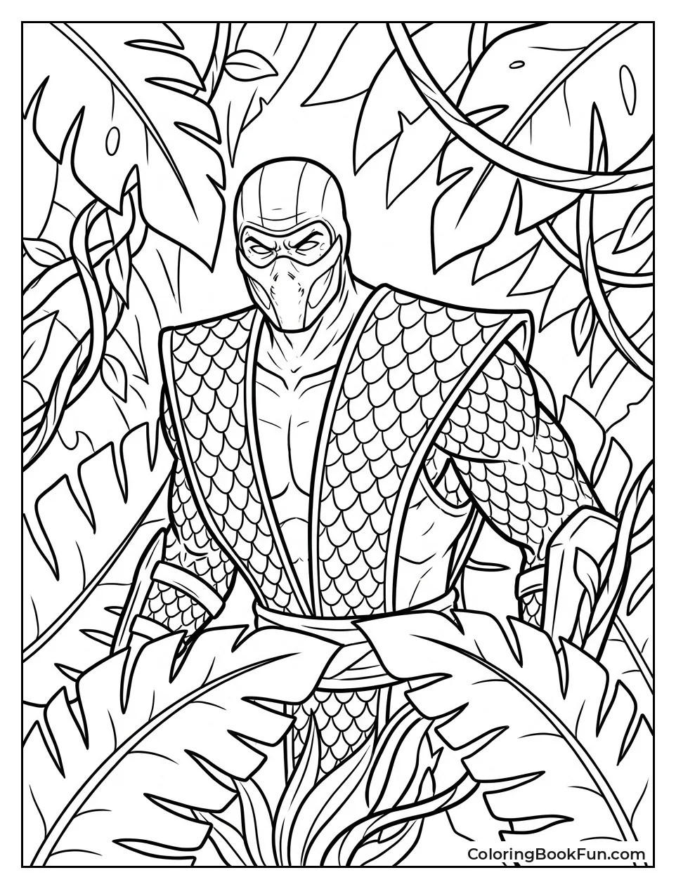 Reptile Hides in Jungle Leaves