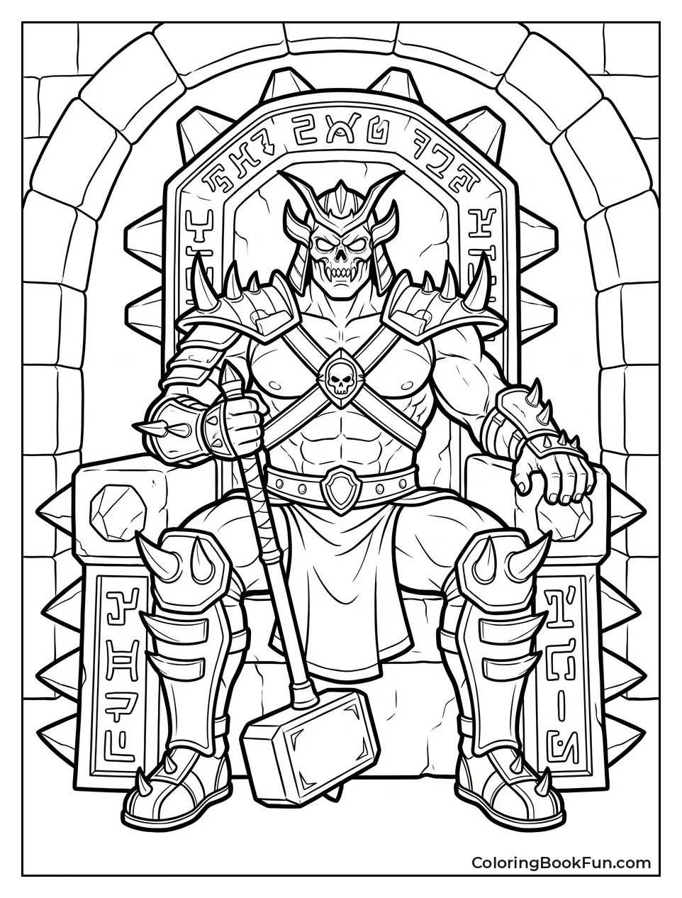 Shao Kahn Sits on Throne