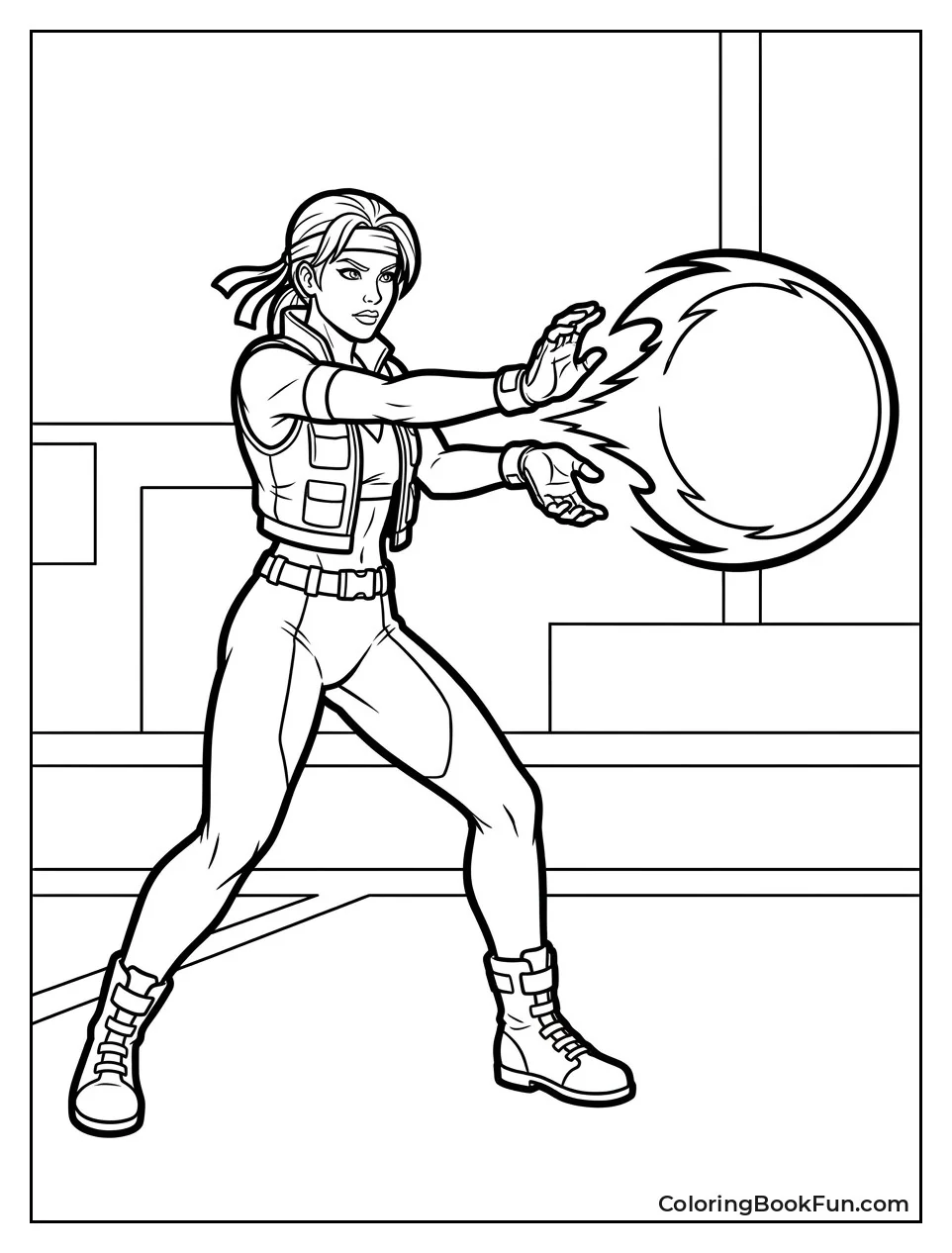 Sonya Fires Pink Energy Blast