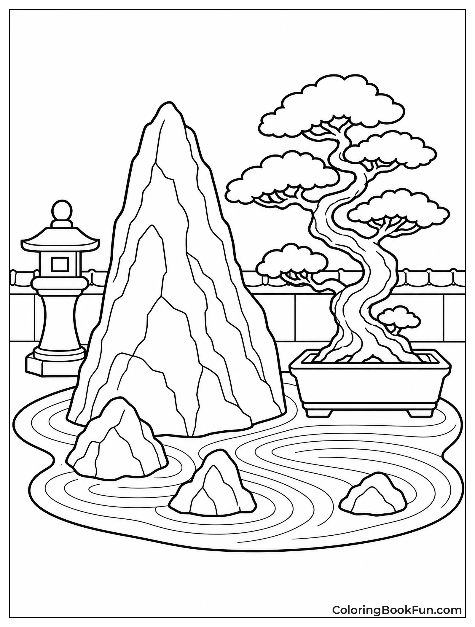 Bonsai Tree and Rock