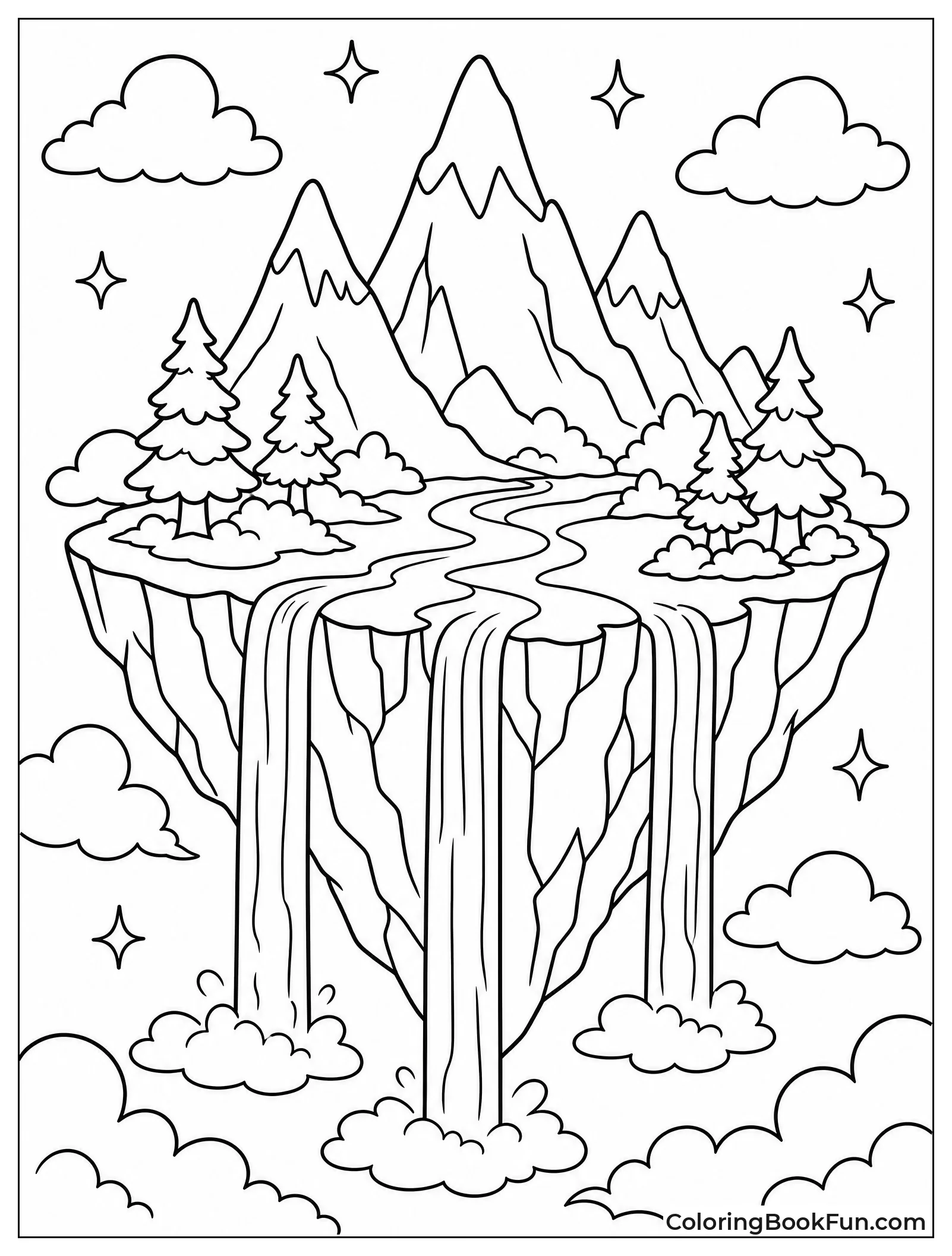 Floating Mountains in Sky