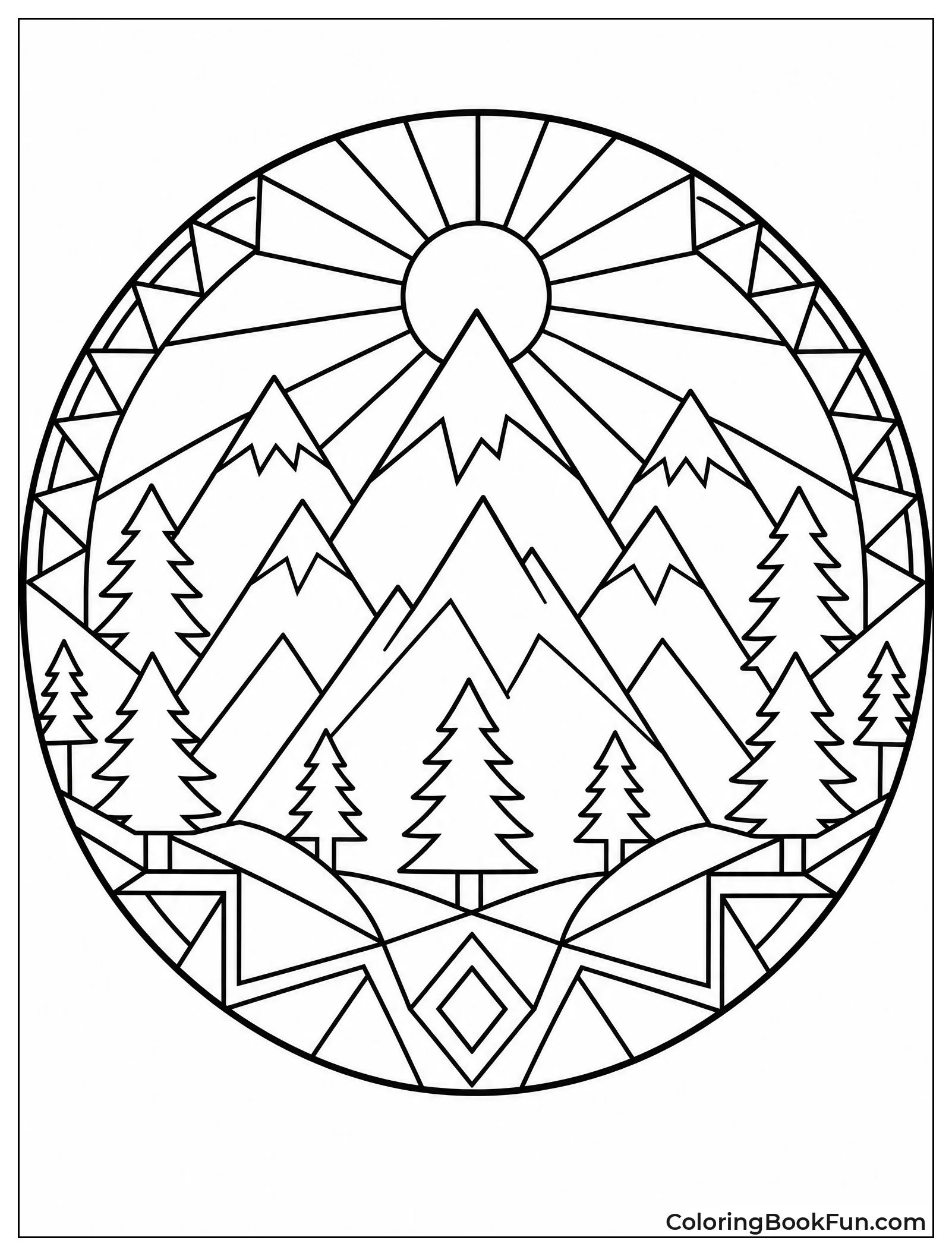 Mountain Mandala with Trees