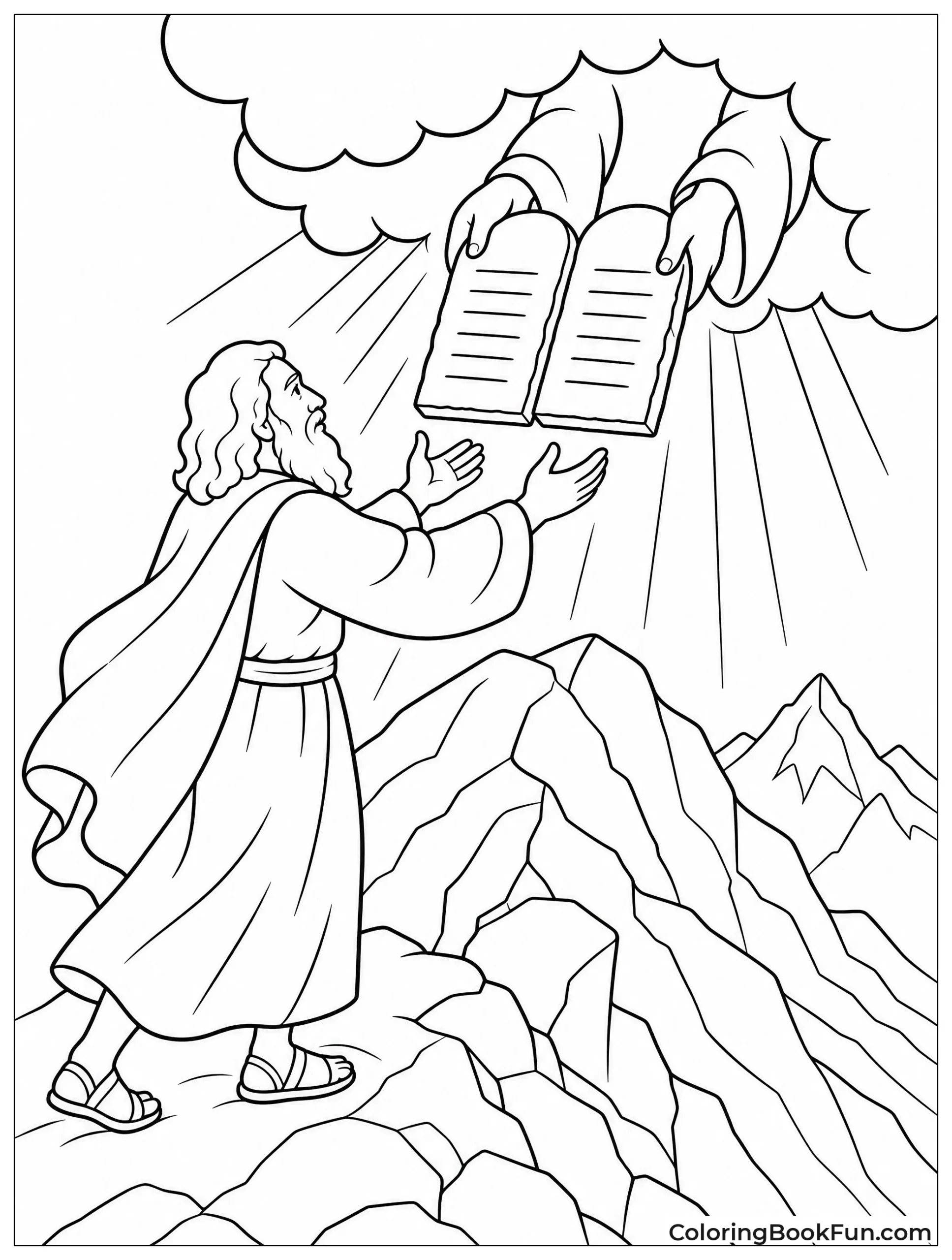 Moses Stands on Mount Sinai