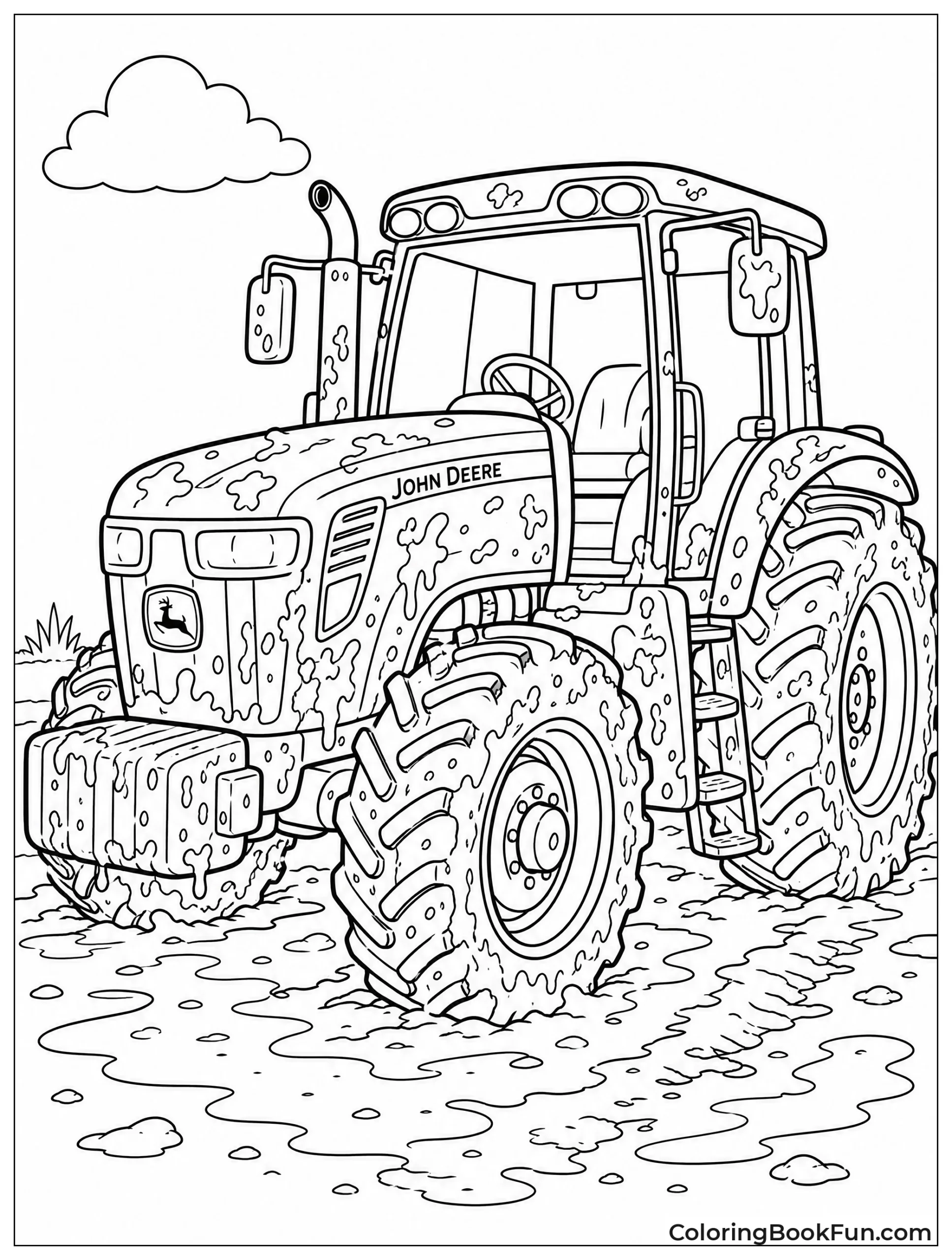 Muddy Tractor After Rainy Day