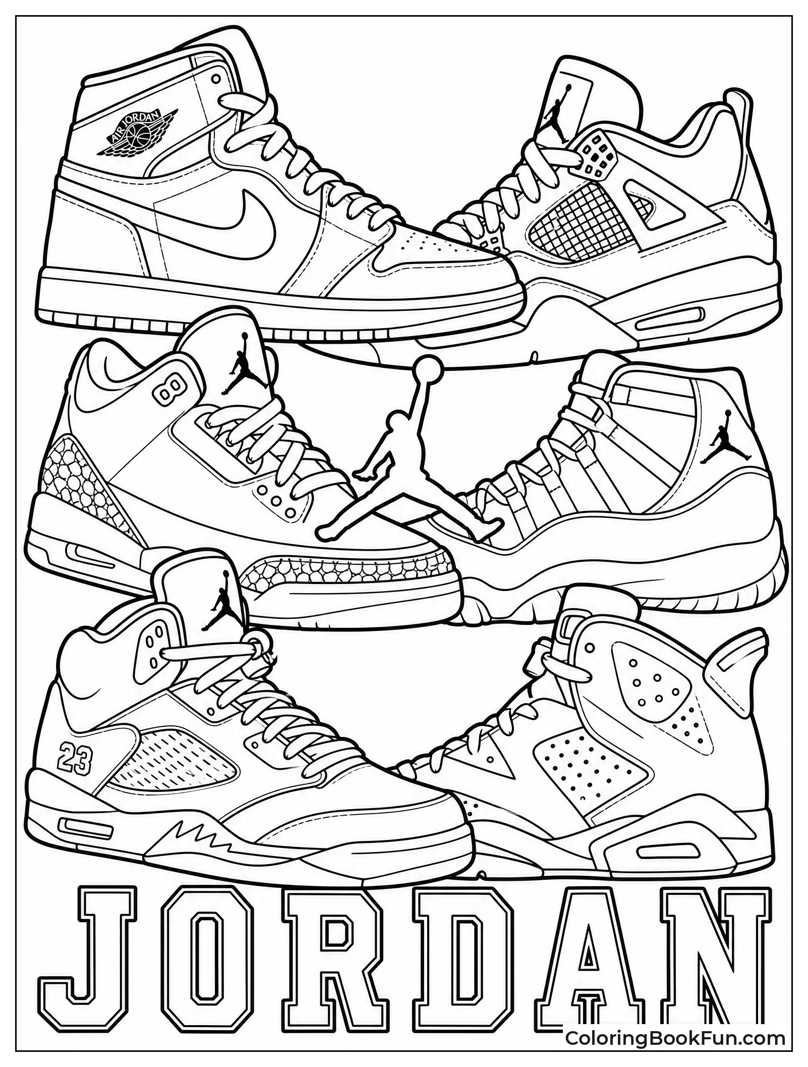 Collage of Many Jordans