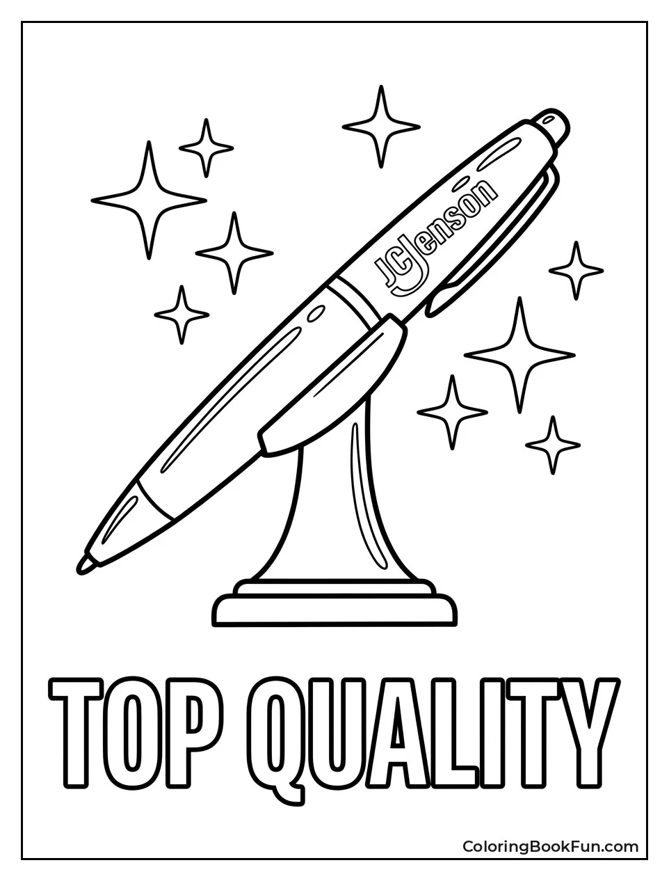 Shiny Pen Trophy on Pedestal
