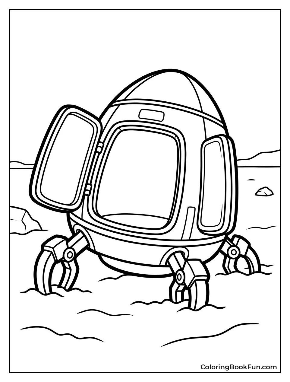 Yellow Landing Pod in Snow