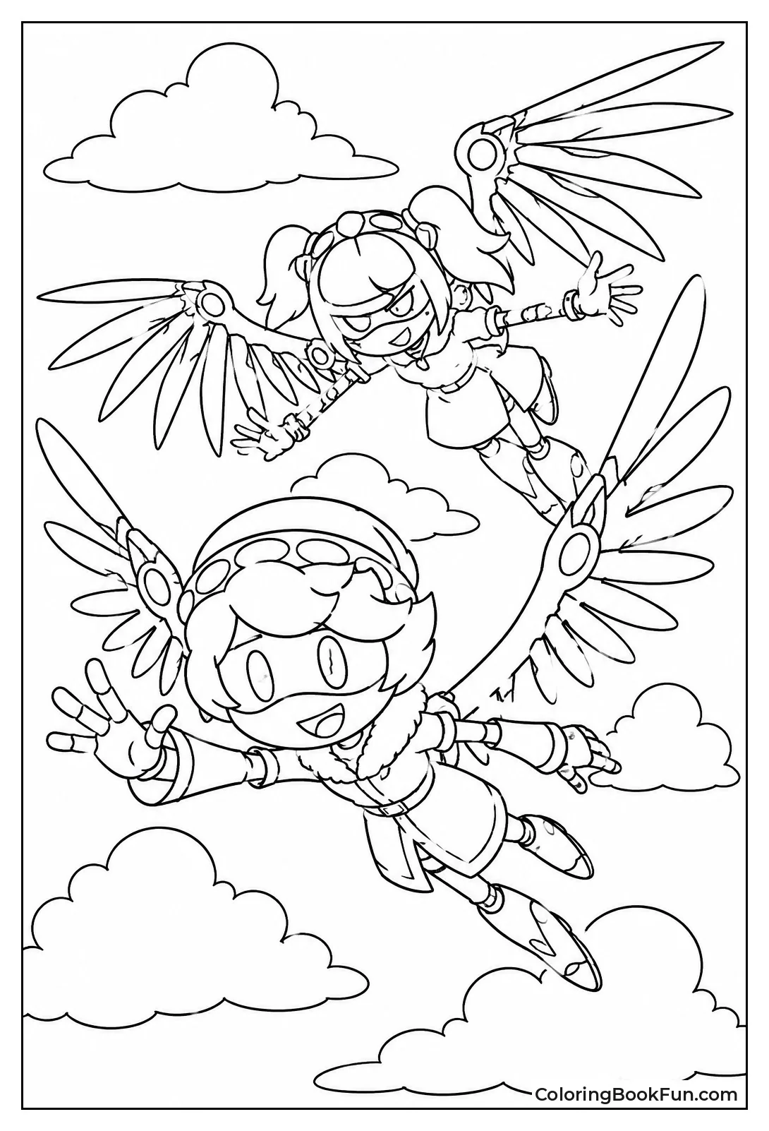 N and V Soar Through Clouds
